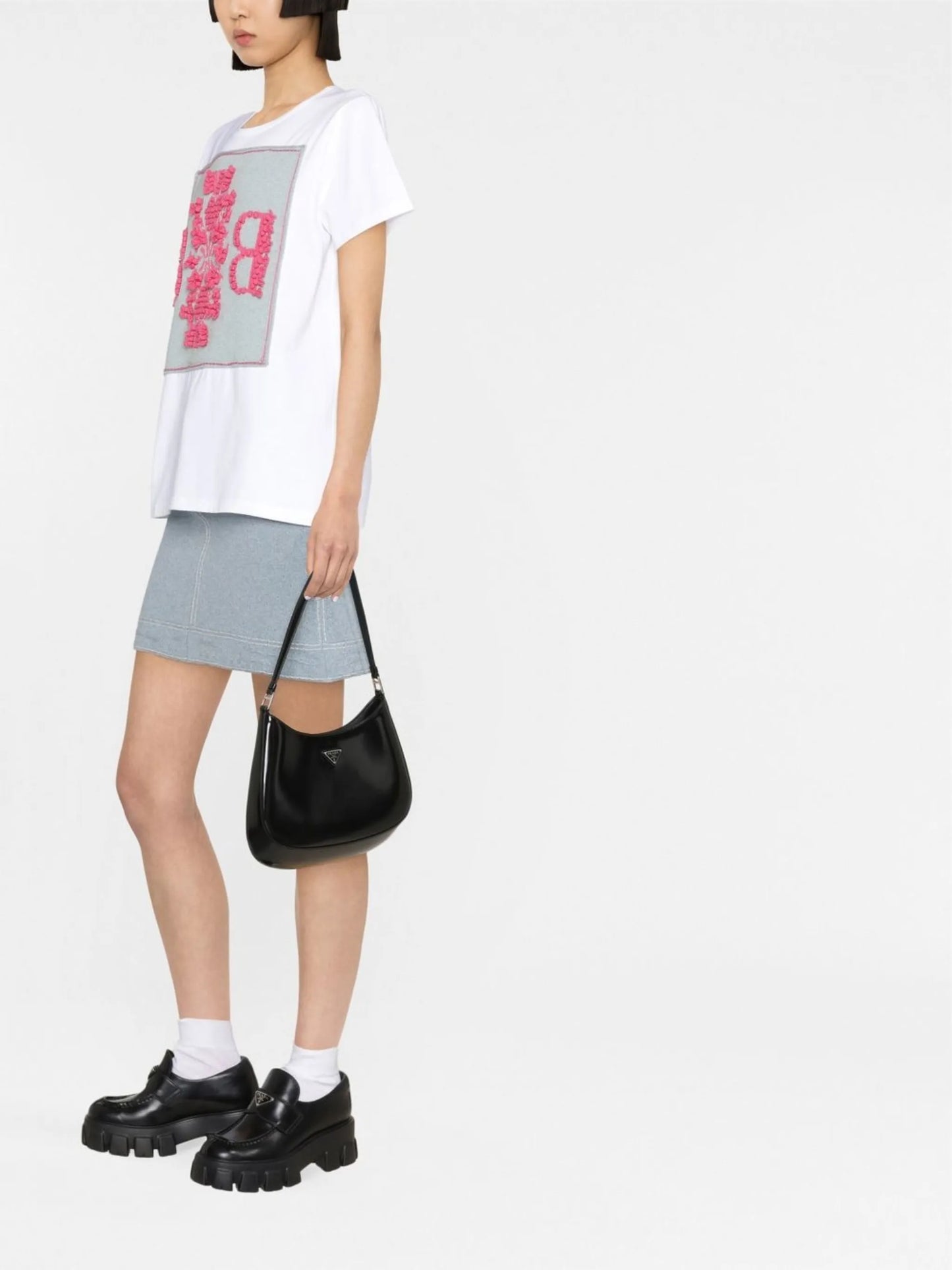 logo-patch cotton T-shirt