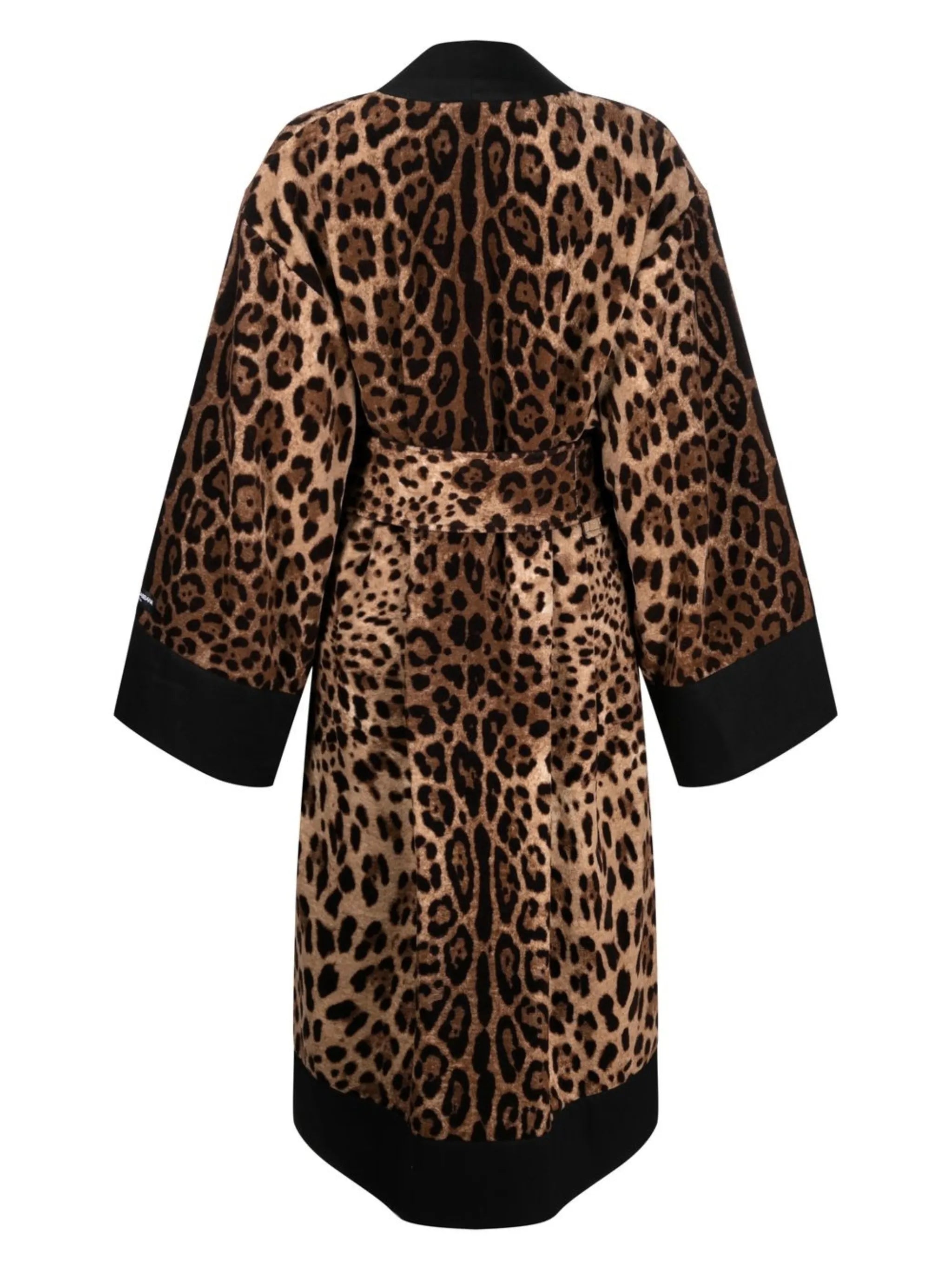leopard-print terry cotton bath robe