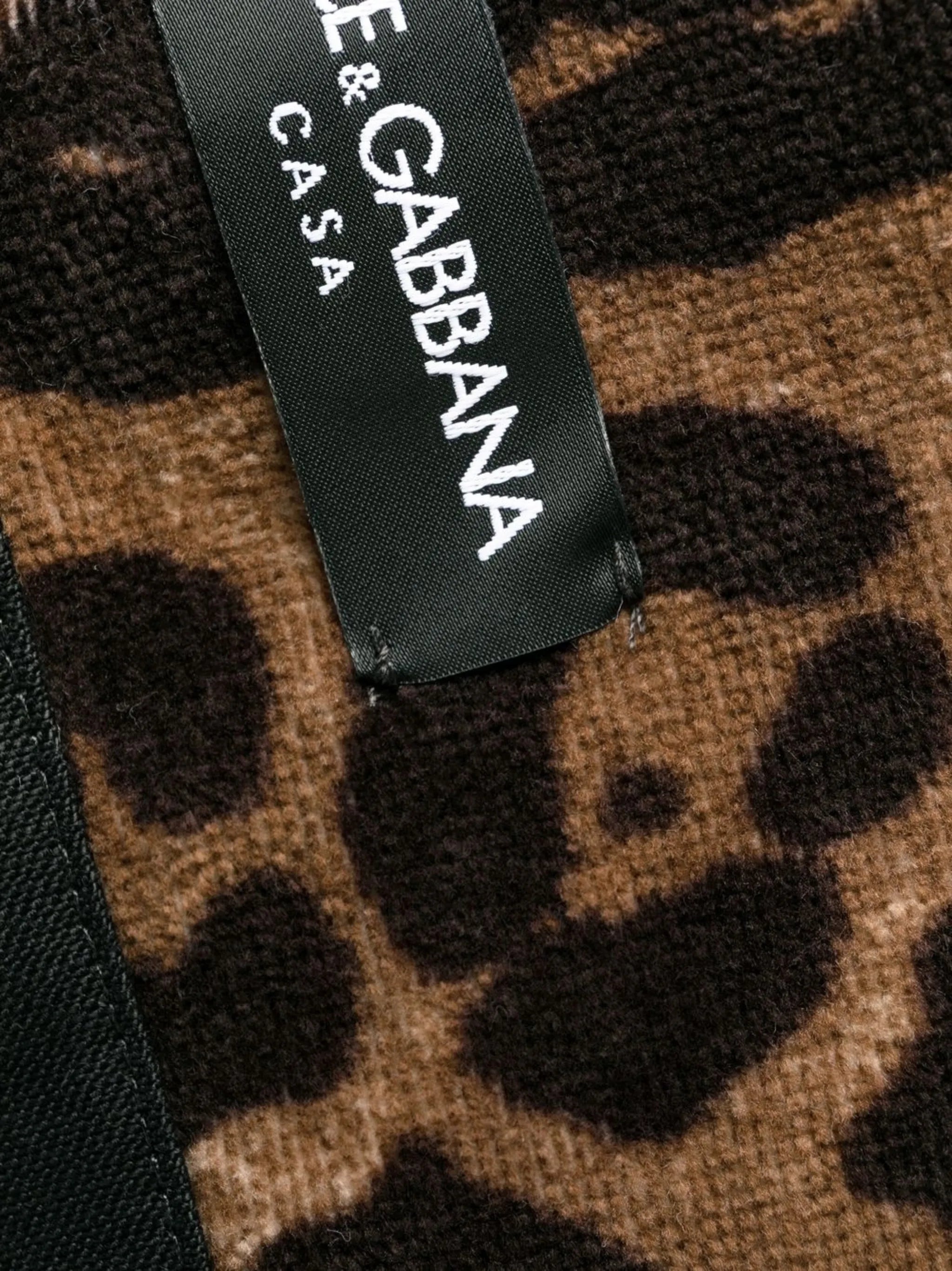 leopard-print terry cotton bath robe