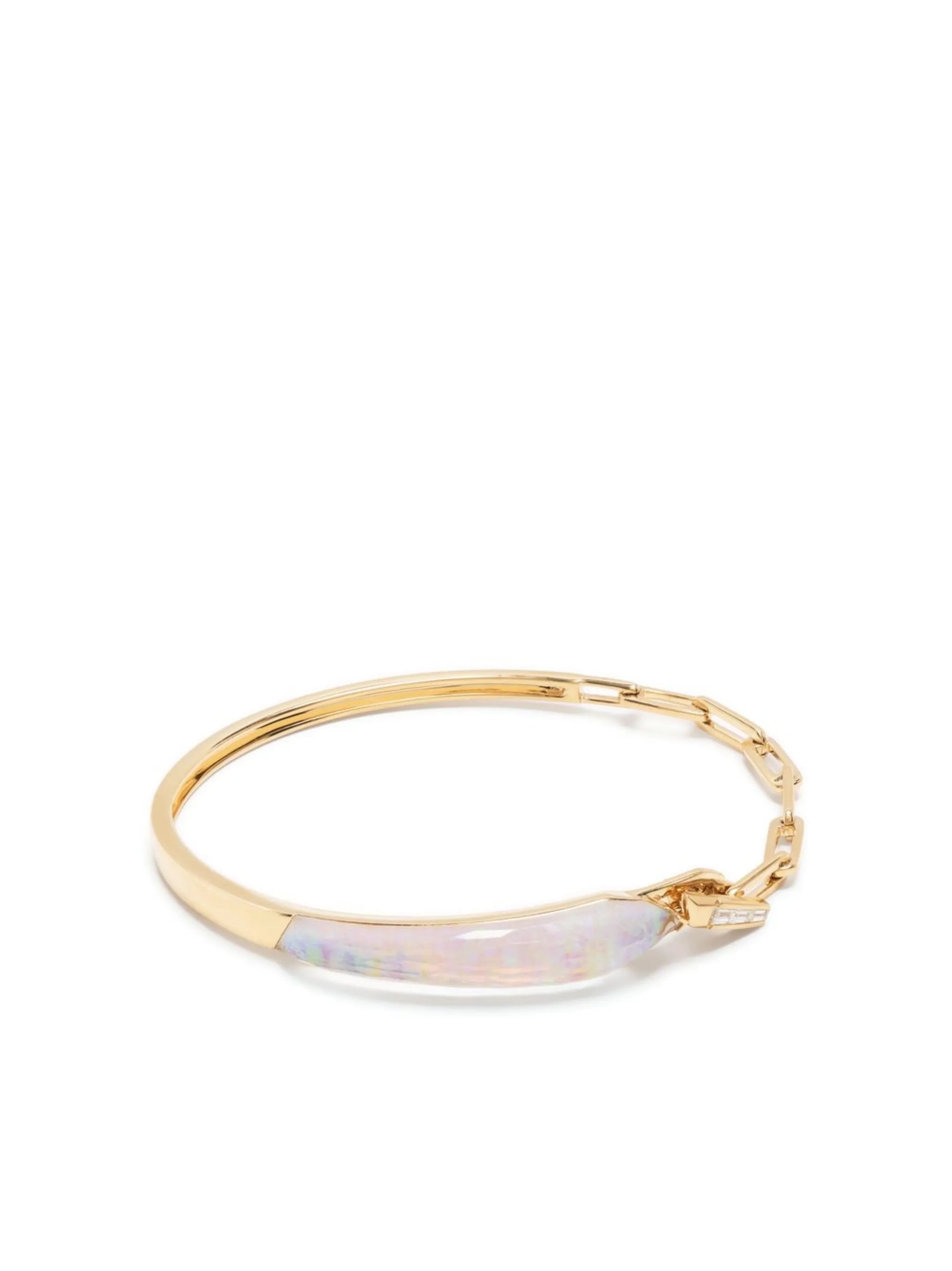 18kt yellow gold Slimline Shard opal diamond bracelet