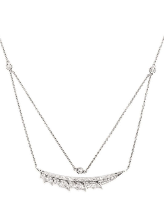 18kt white gold Magnipheasant multi-chain diamond necklace