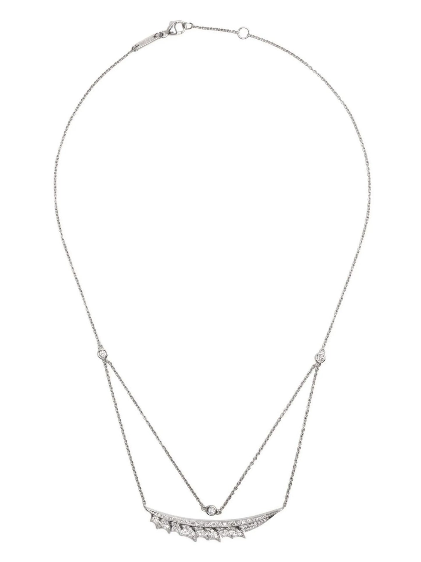 18kt white gold Magnipheasant multi-chain diamond necklace