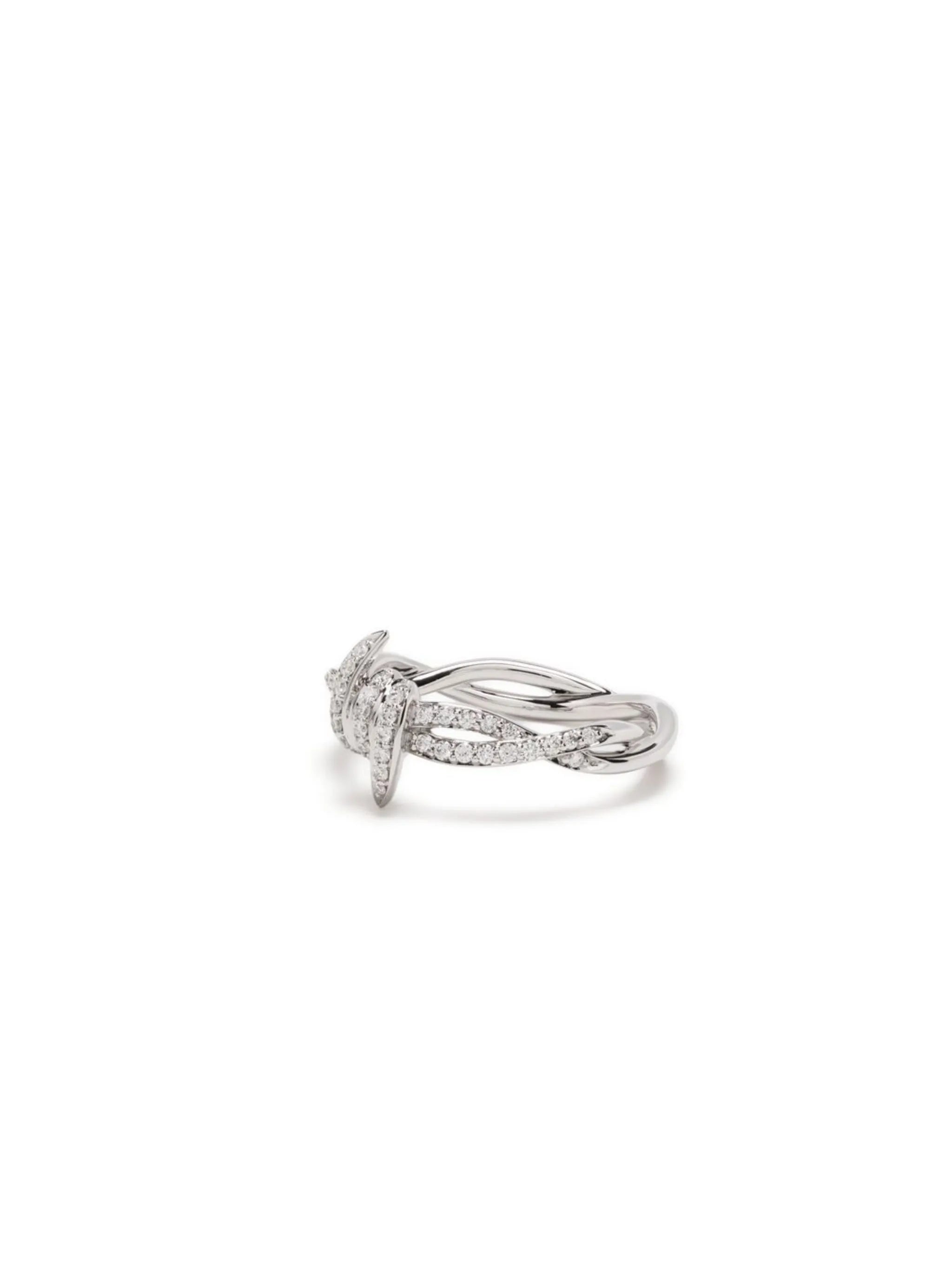 18kt white gold Thorn Forget Me Knot diamond ring