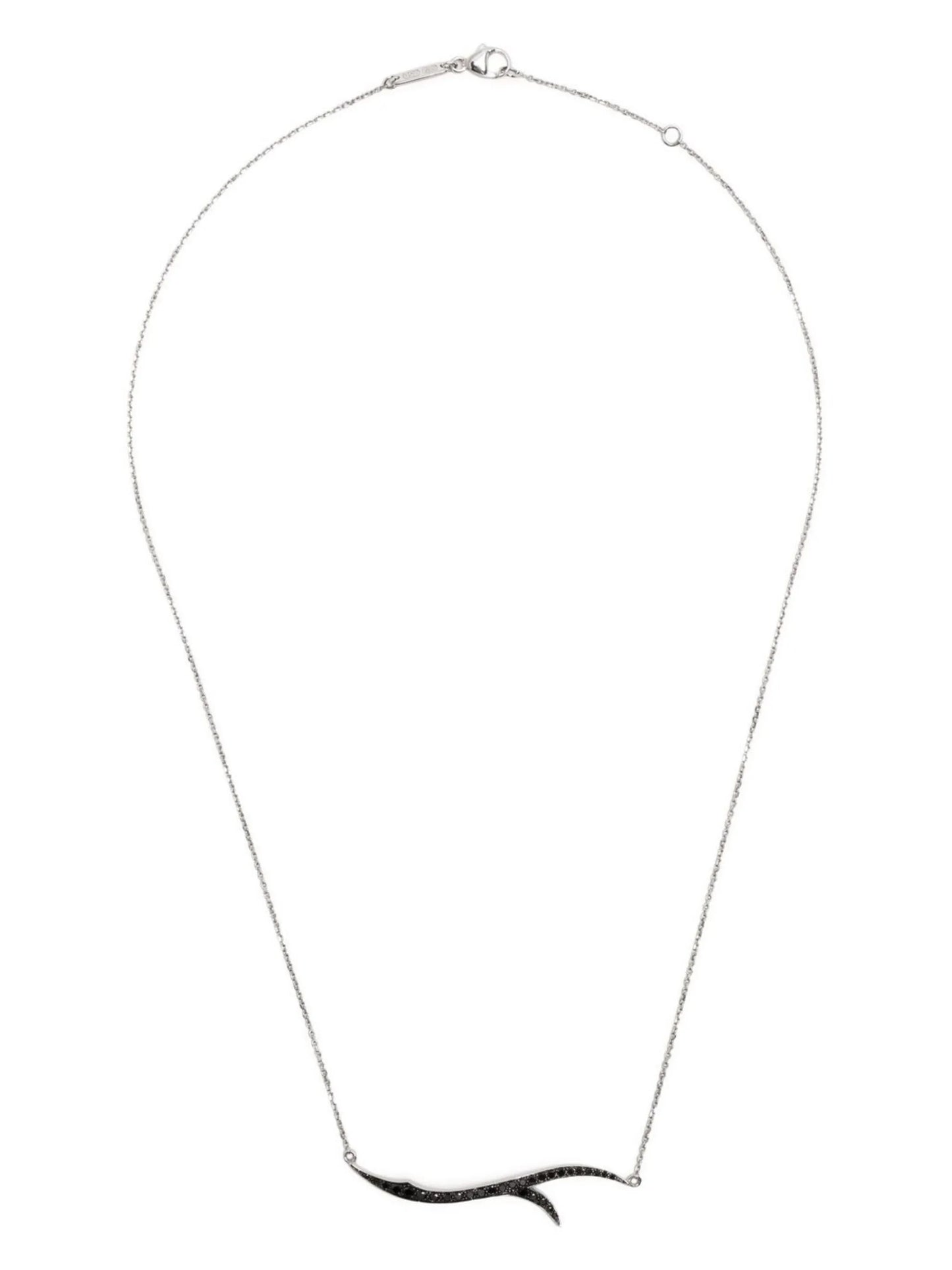 18kt white gold Stem diamond necklace