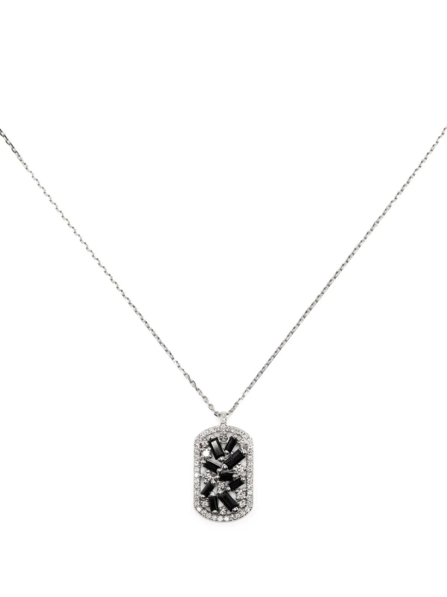 18kt white gold diamond and sapphire necklace
