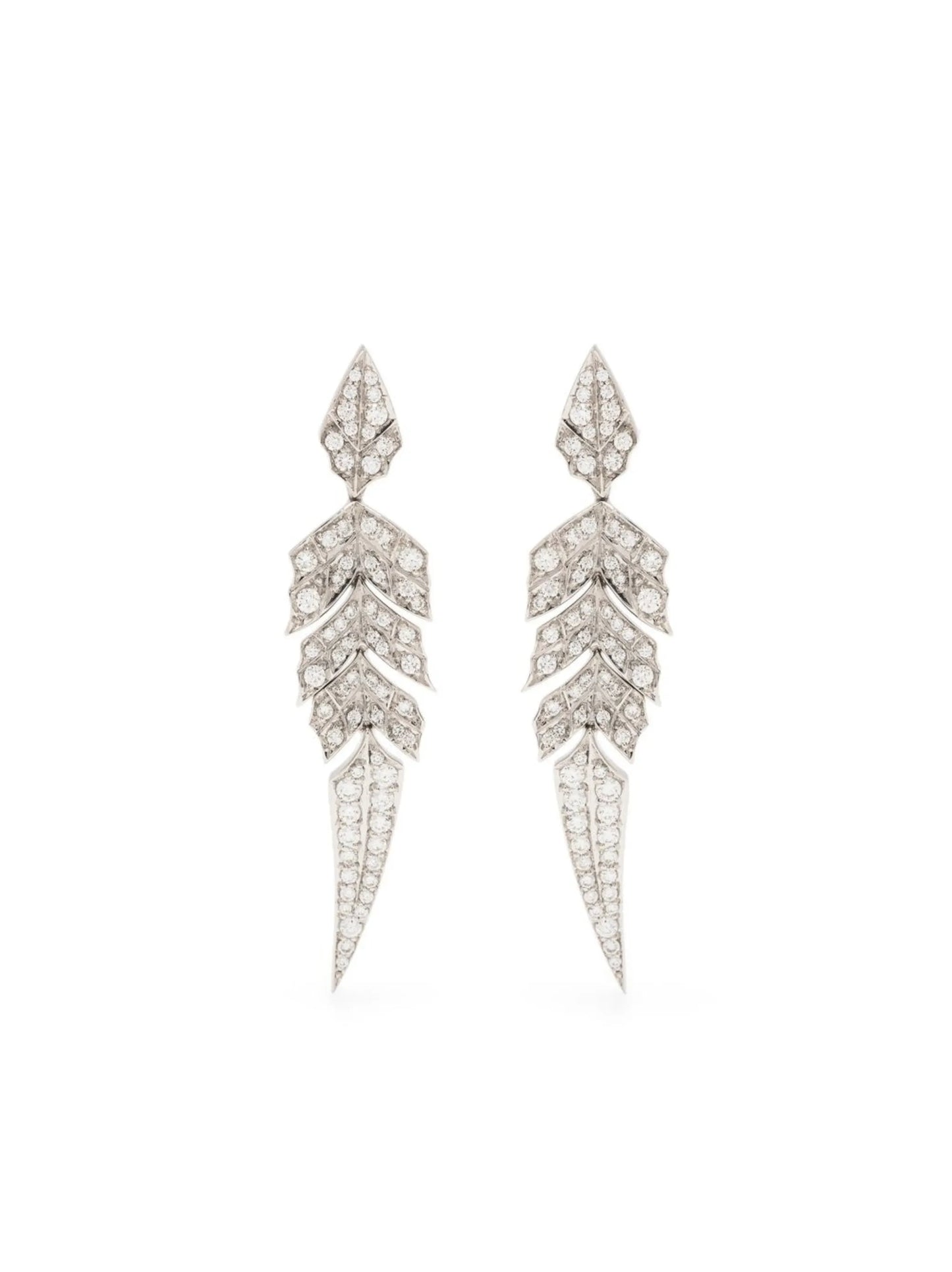 18kt white gold Magnipheasant diamond drop earring