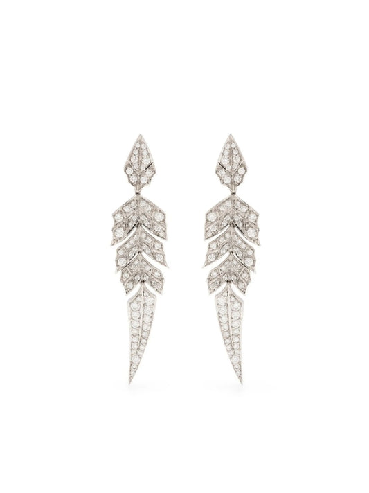 18kt white gold Magnipheasant diamond drop earring