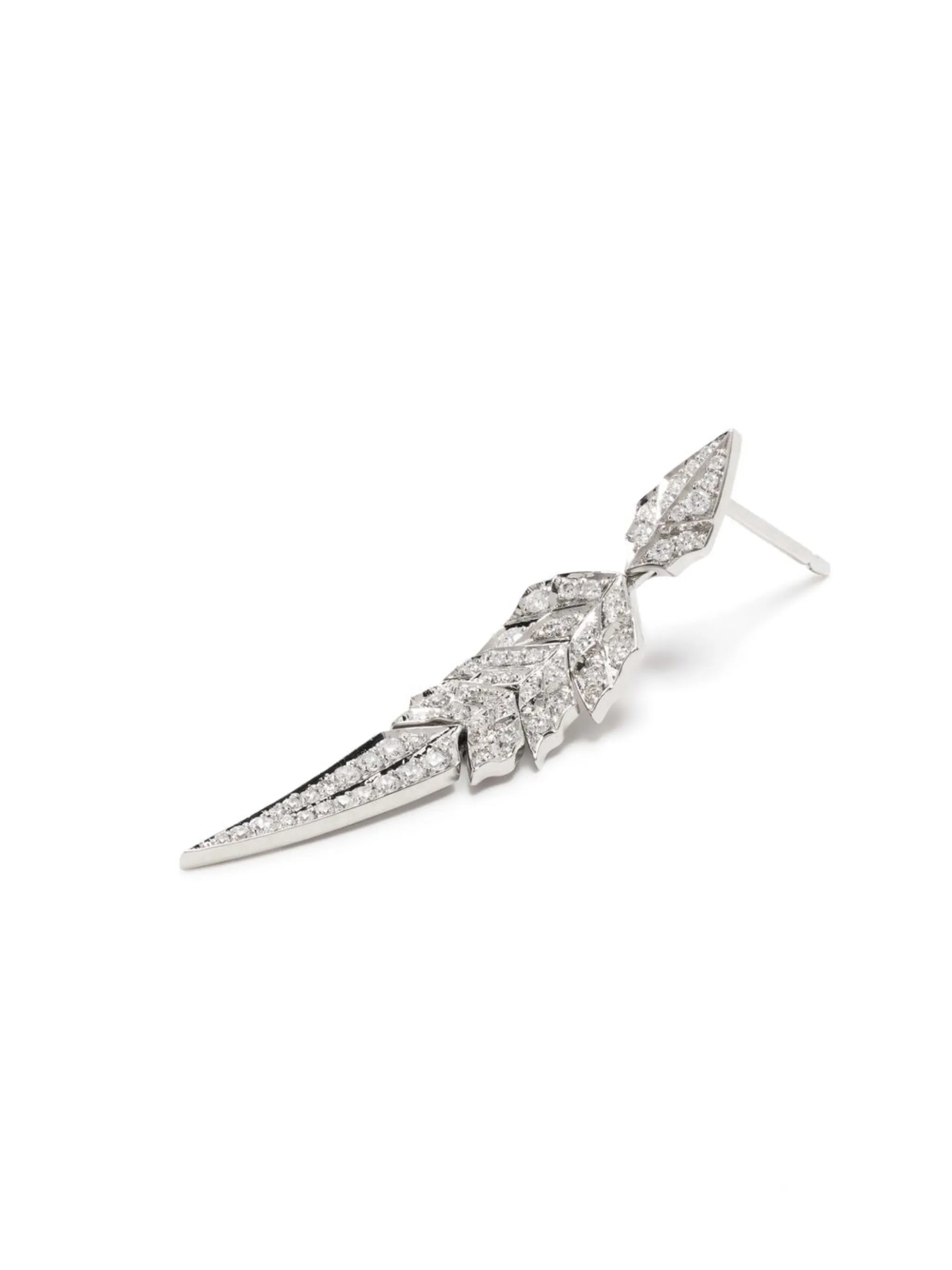 18kt white gold Magnipheasant diamond drop earring