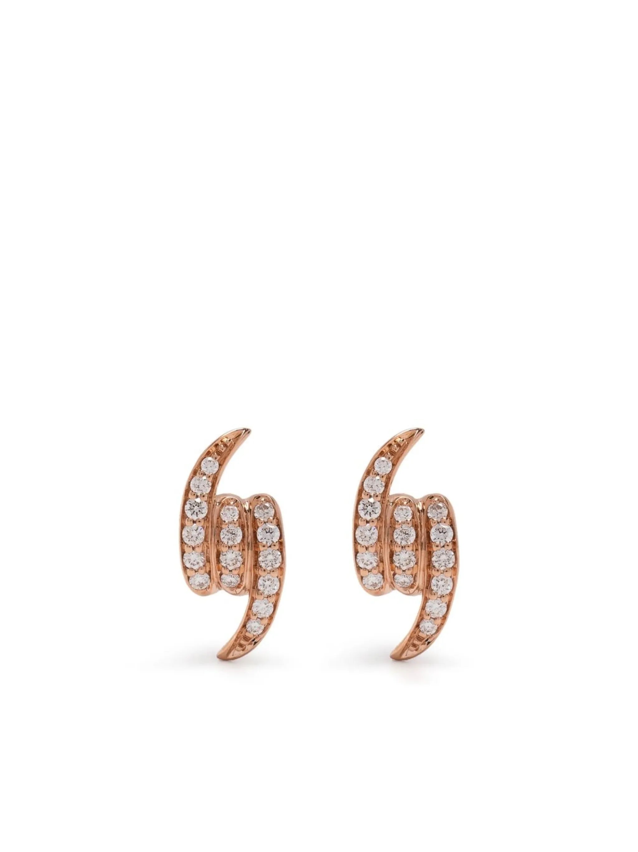 18kt rose gold Forget Me Not diamond stud earring