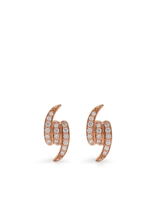 18kt rose gold Forget Me Not diamond stud earring