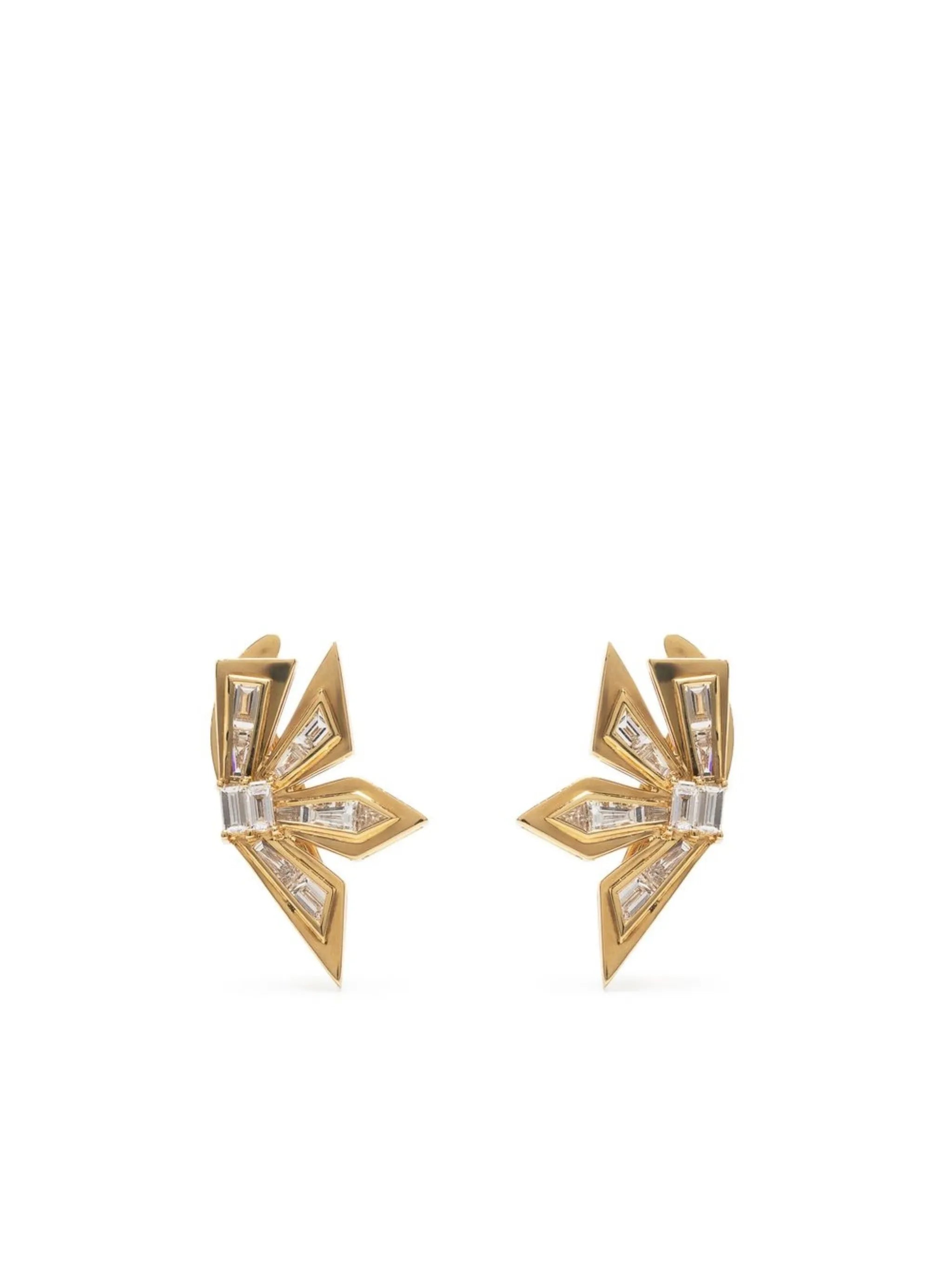 18kt yellow gold Cascade diamond earring