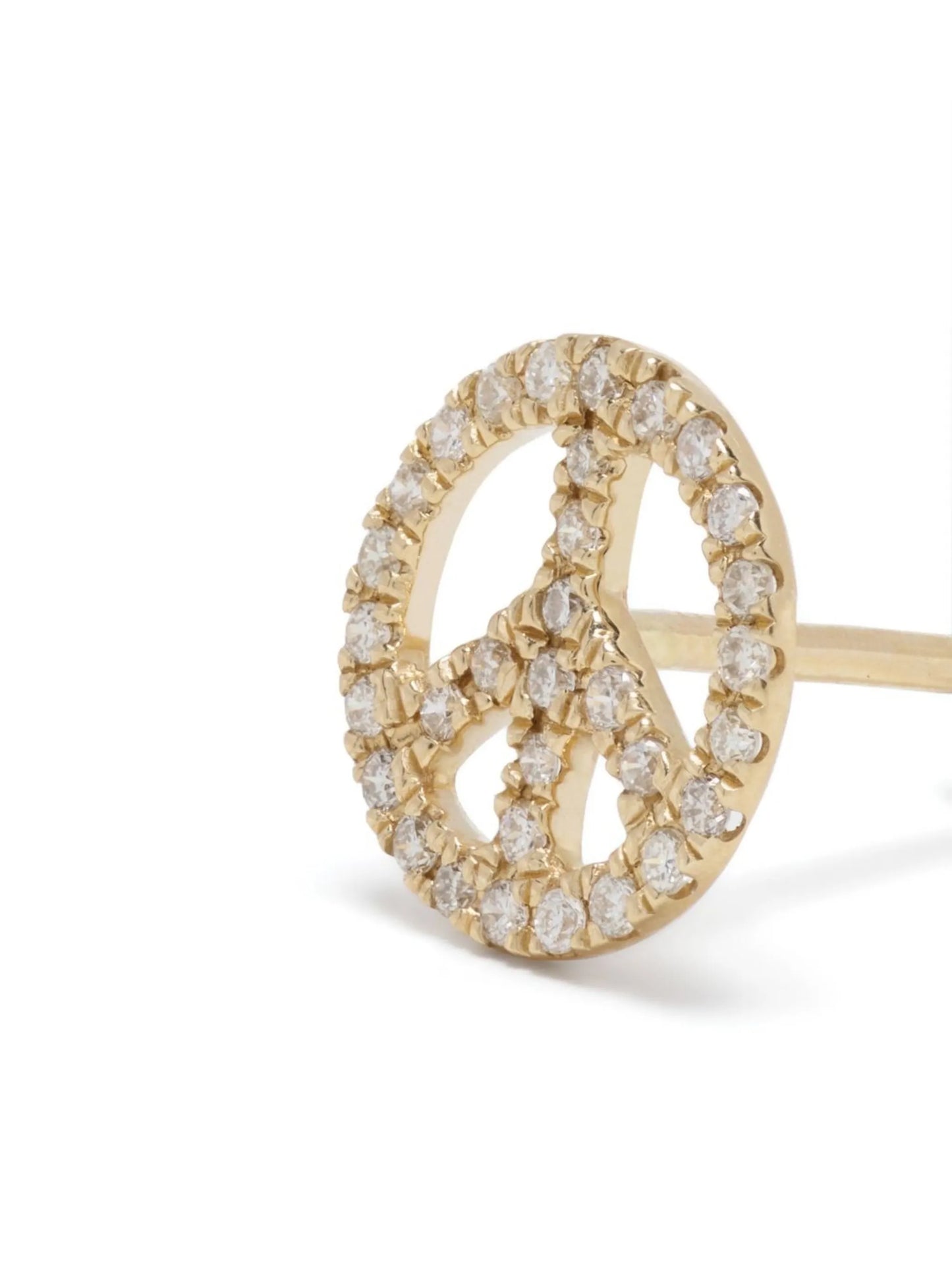 14kt yellow gold diamond Peace stud earring