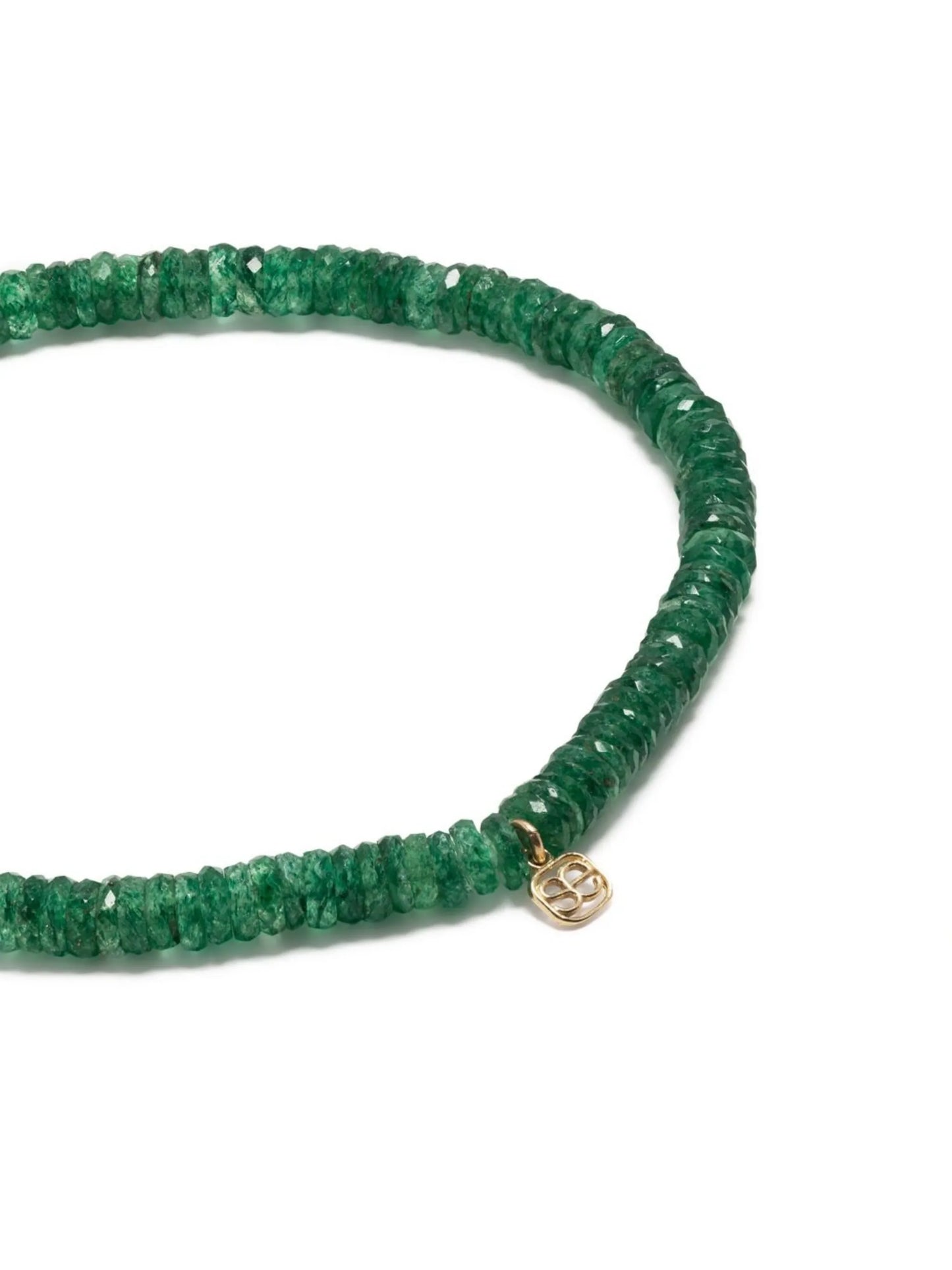 14kt yellow gold aventurine beaded bracelet