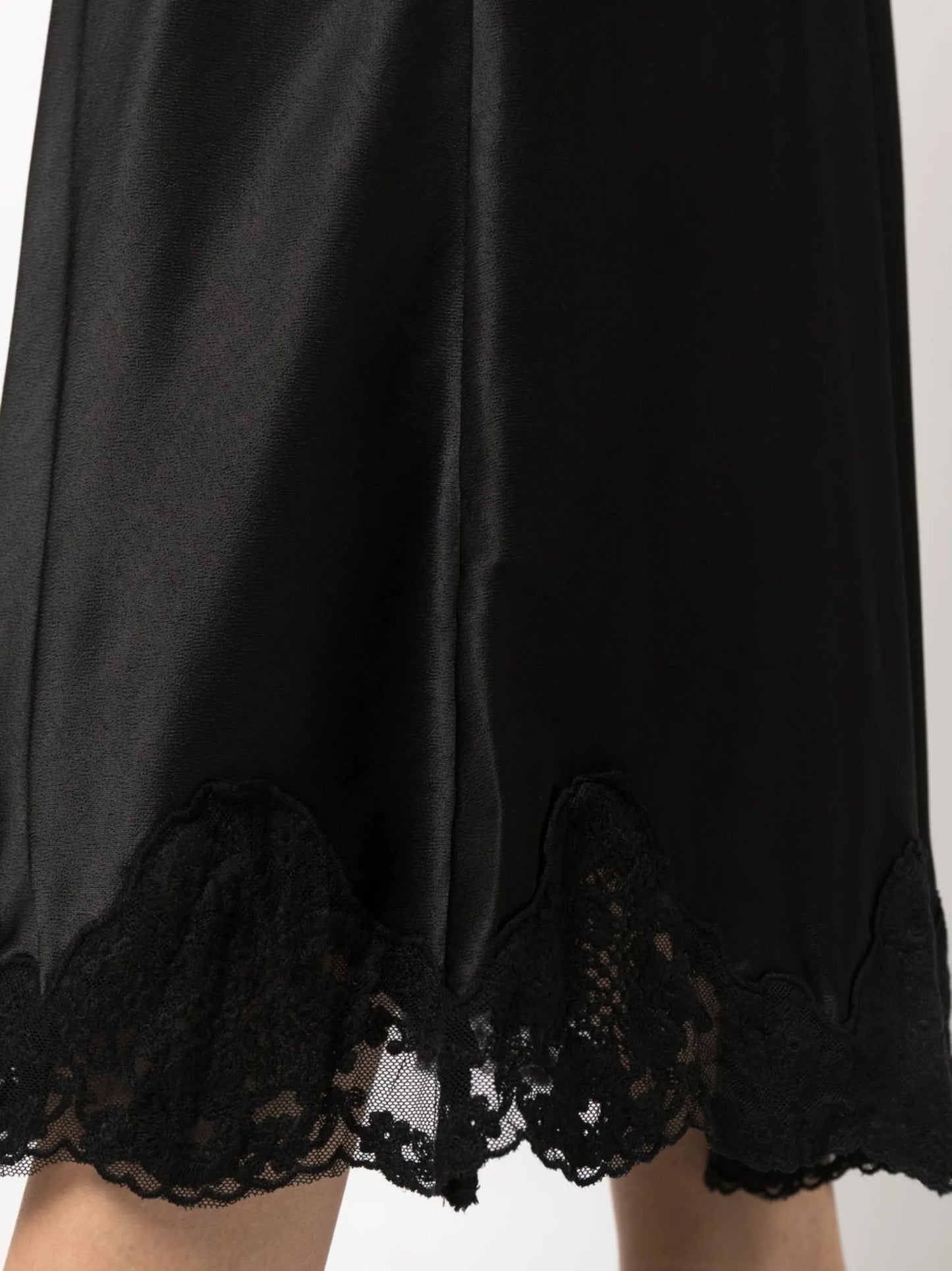 lace-trim midi skirt