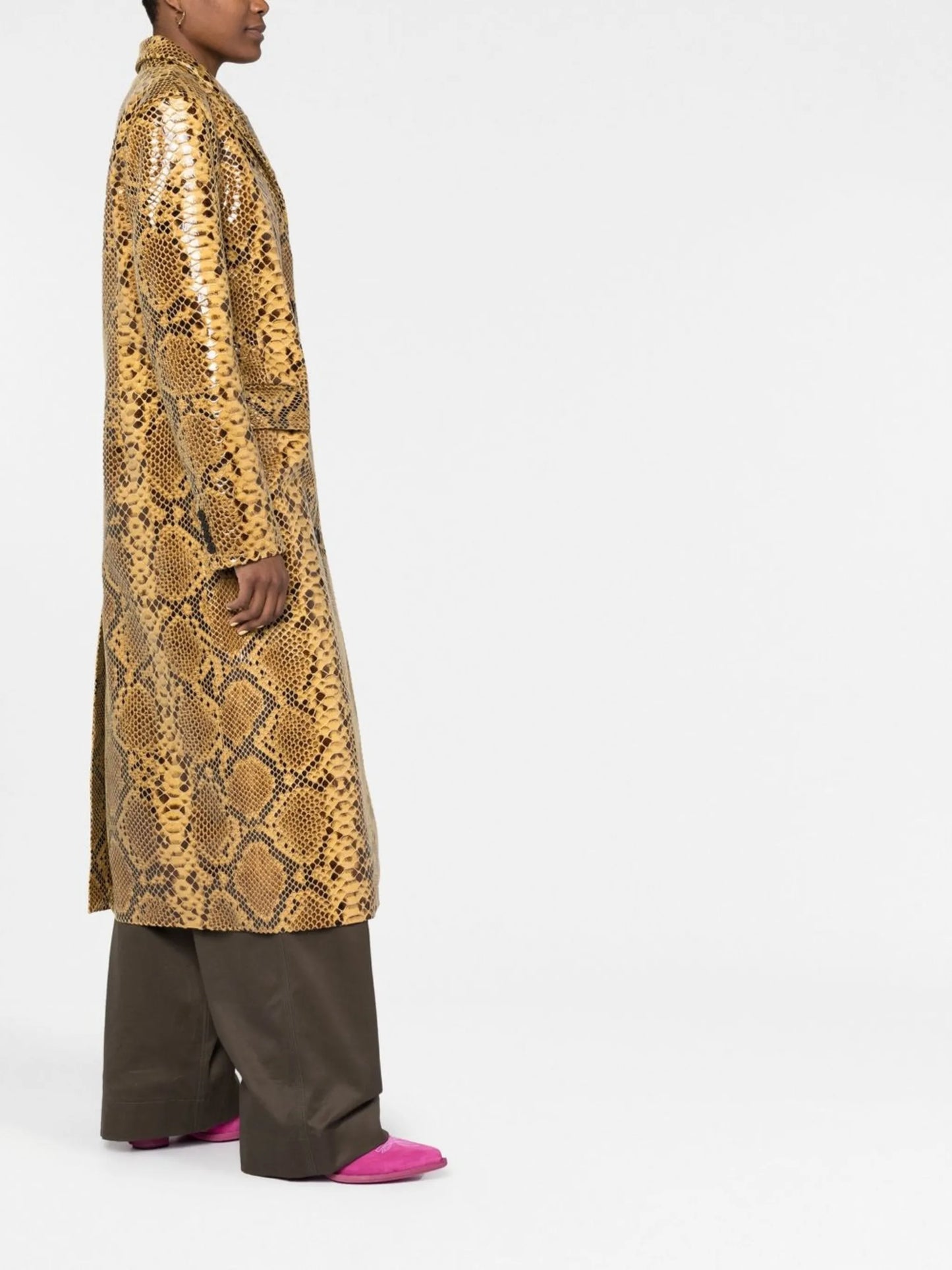 Zoie snakeskin-effect coat