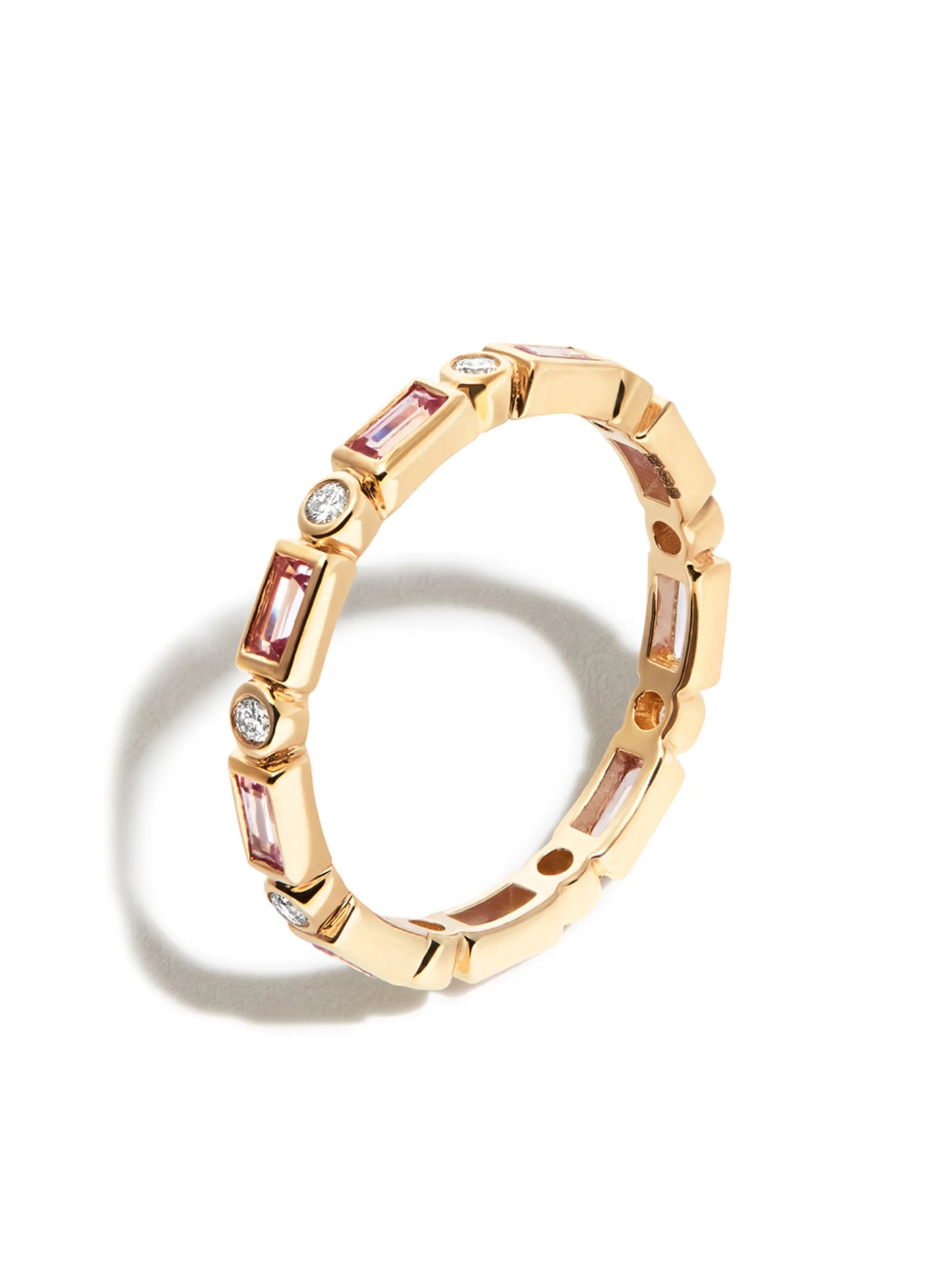 14kt yellow gold sapphire eternity ring