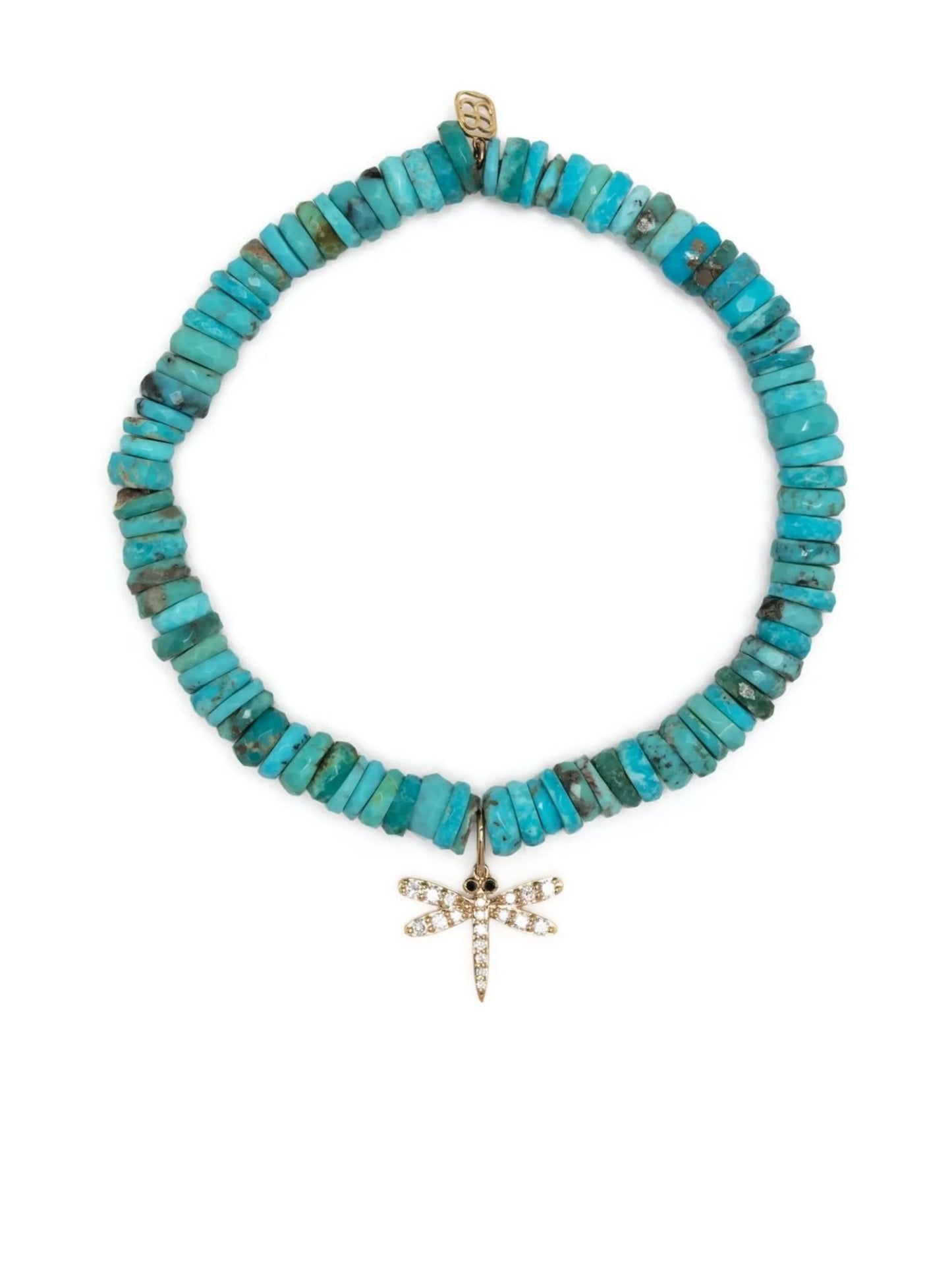 14kt yellow gold turquoise beaded bracelet
