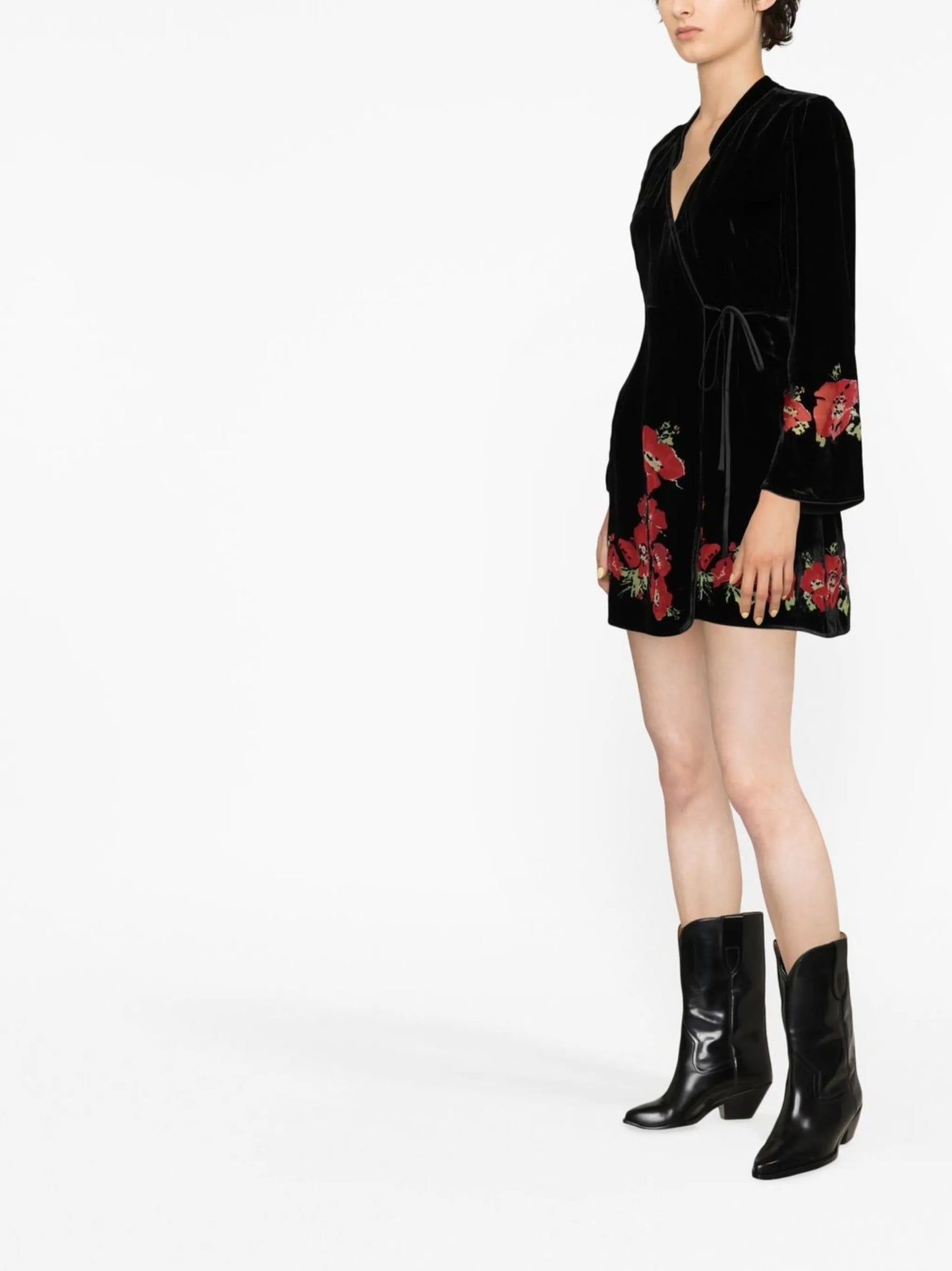 Iris floral-print wrap dress