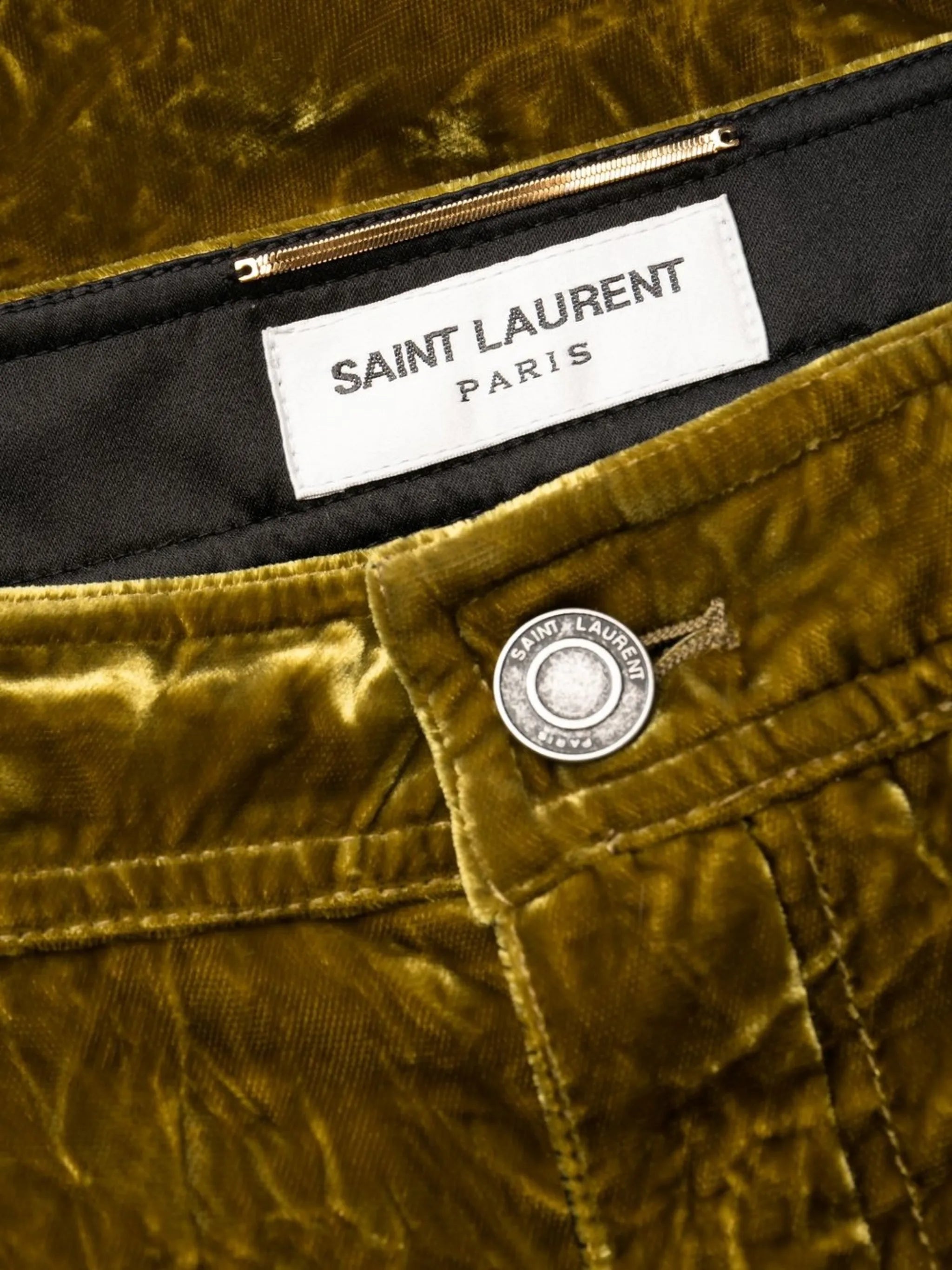 velvet-effect slim-cut trousers