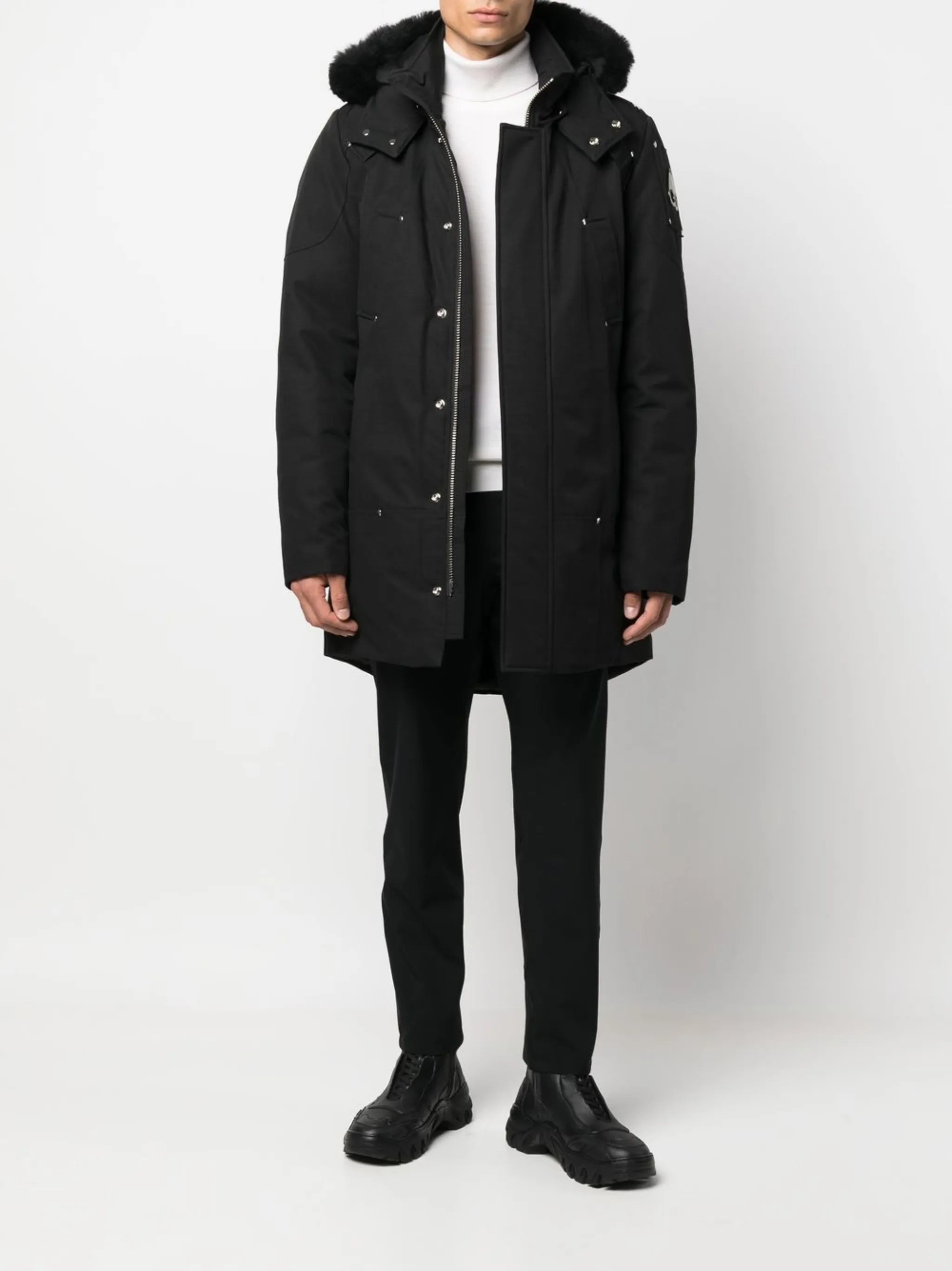 shearling collar parka coat