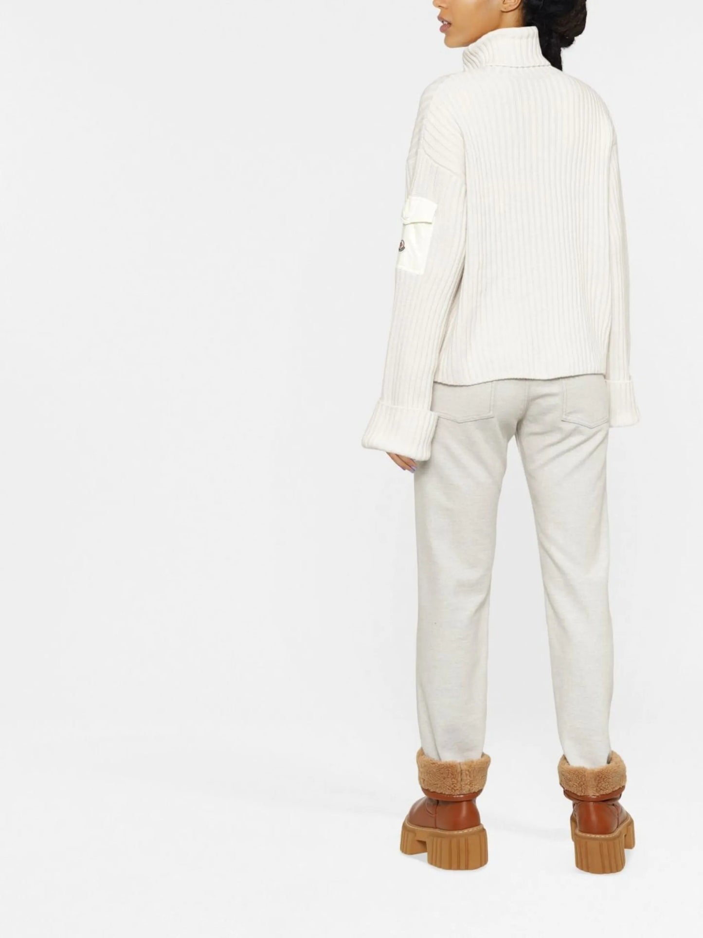 ribbed-knit wool roll-neck jumper