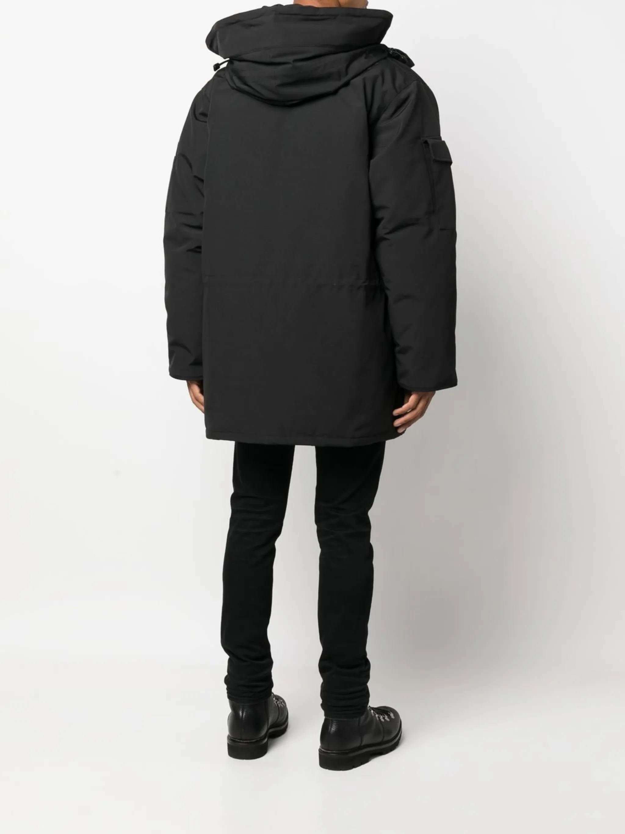 logo-patch hooded down jacket