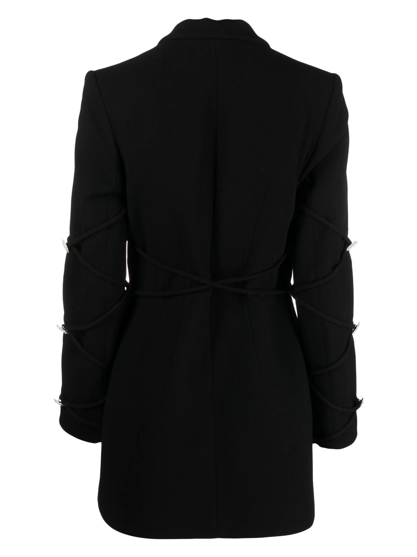 crystal-embellished belted blazer dress