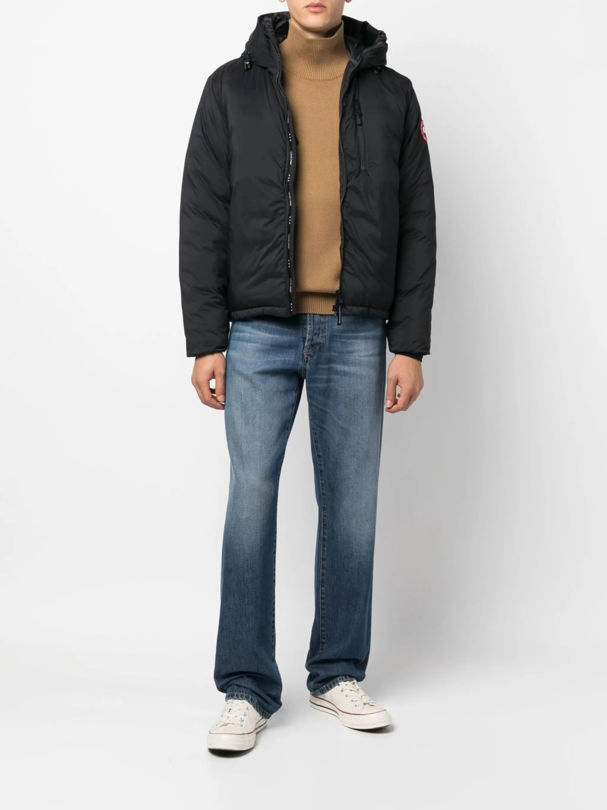 hooded feather-down padded jacket