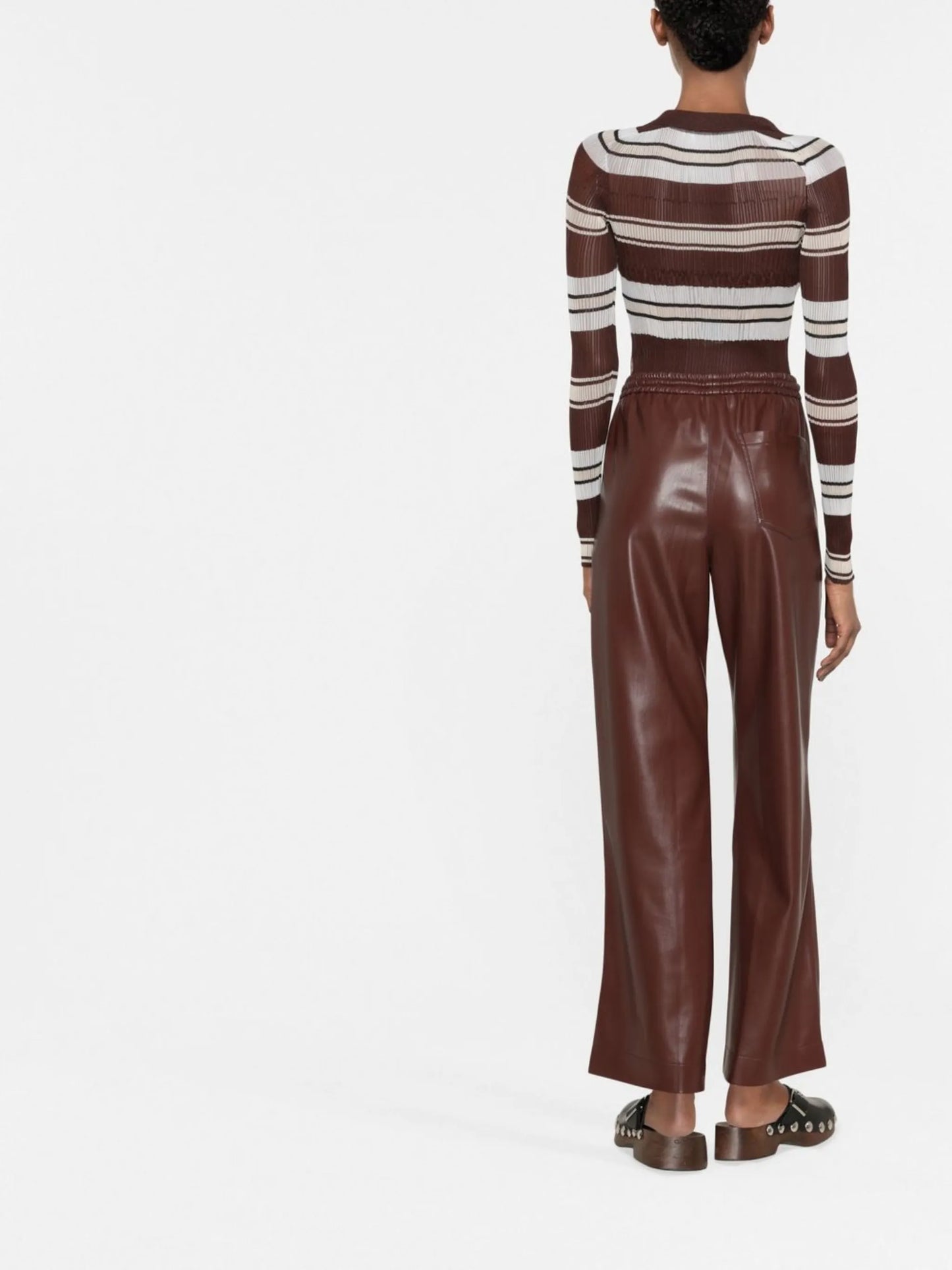 drawstring straight-leg trousers