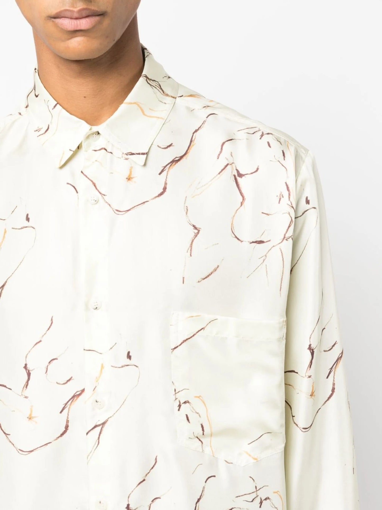 sketch-style print long-sleeve shirt