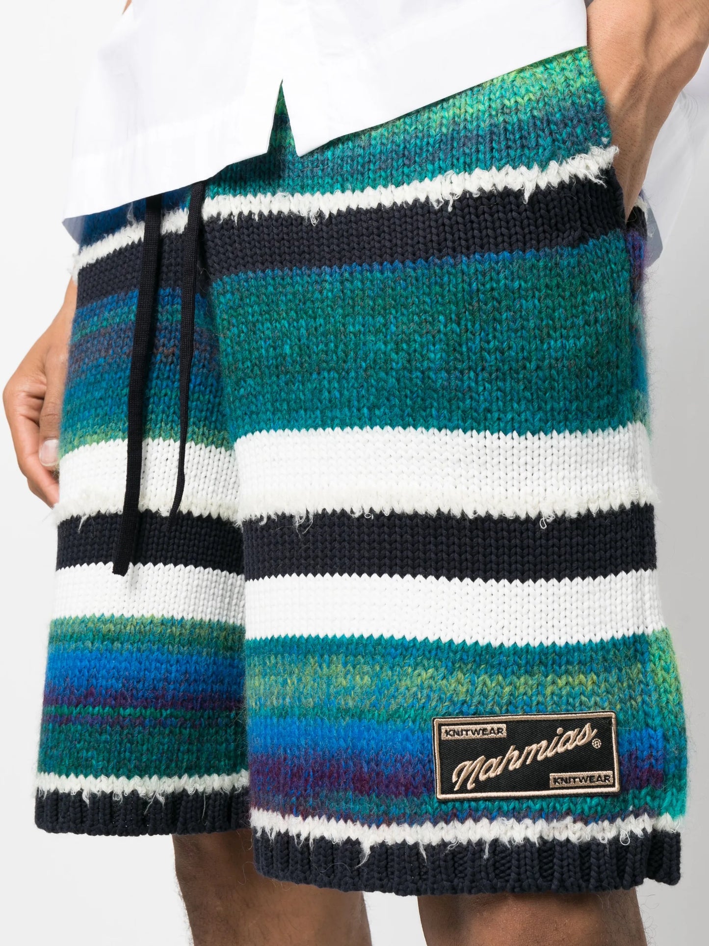 striped knitted bermuda shorts