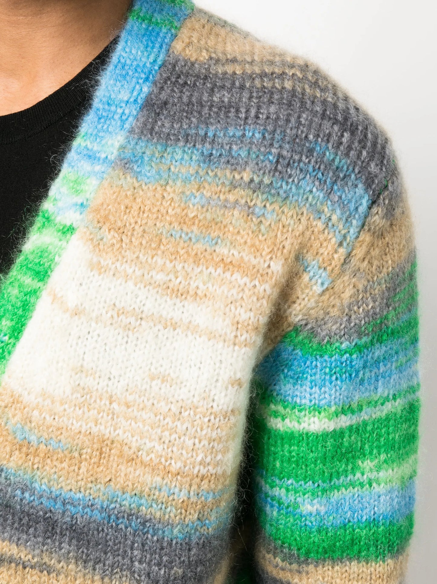 V-neck marl-knit cardigan