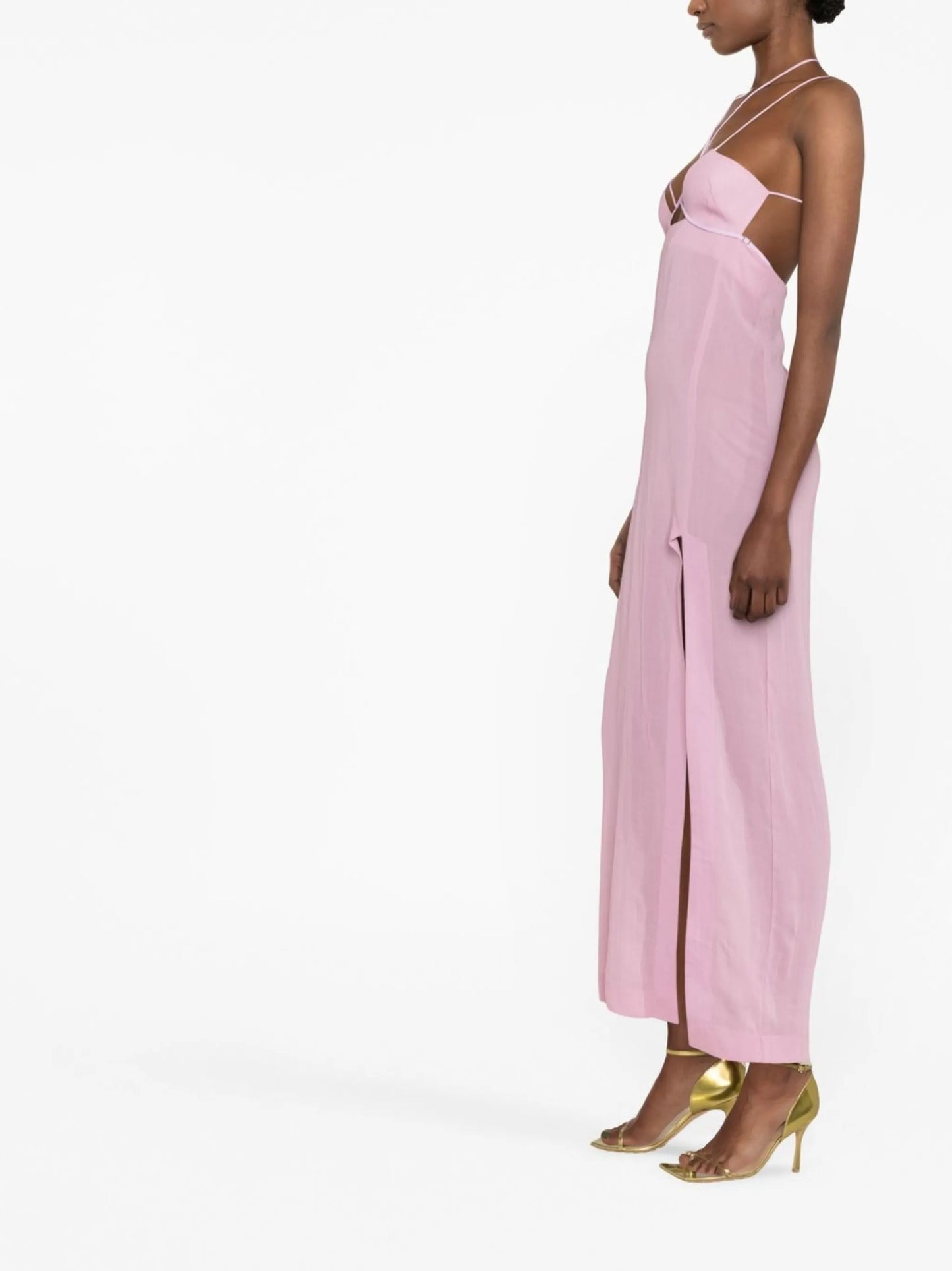 cut-out semi-sheer maxi dress