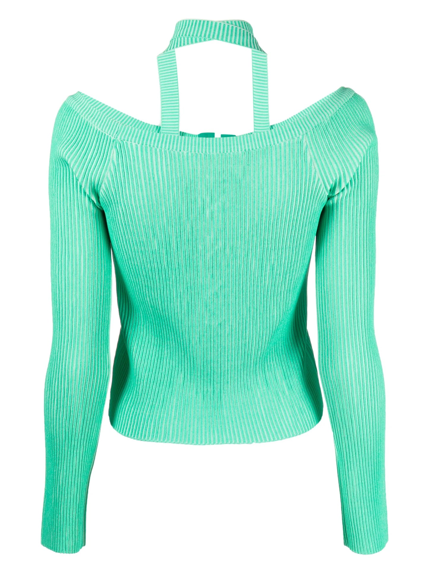 ribbed lace-up fastening cardigan