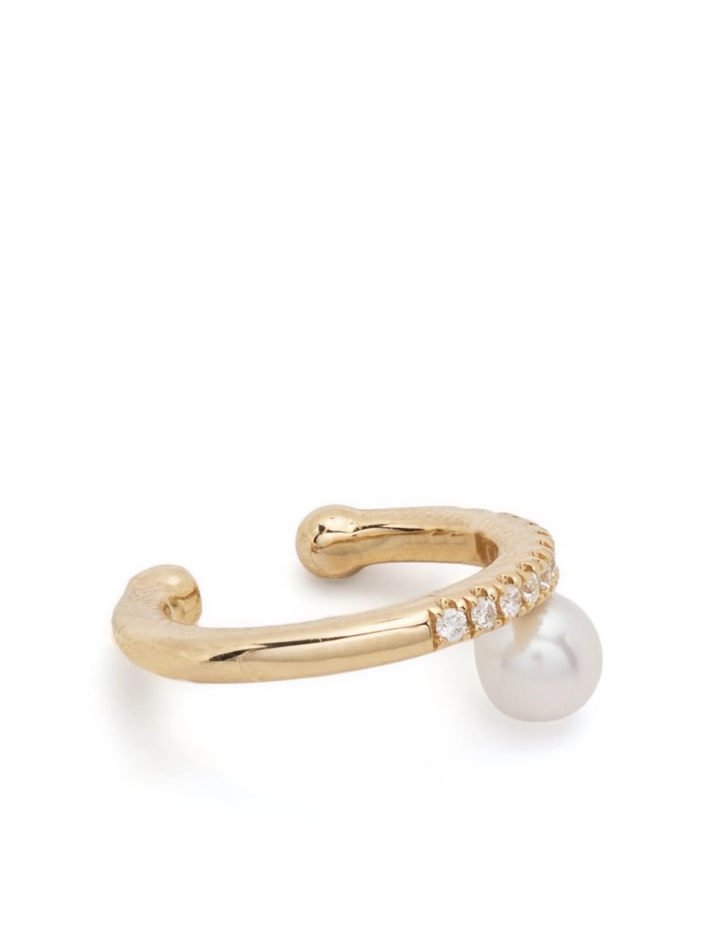 14kt yellow gold Sea of Beauty diamond and pearl ear cuff