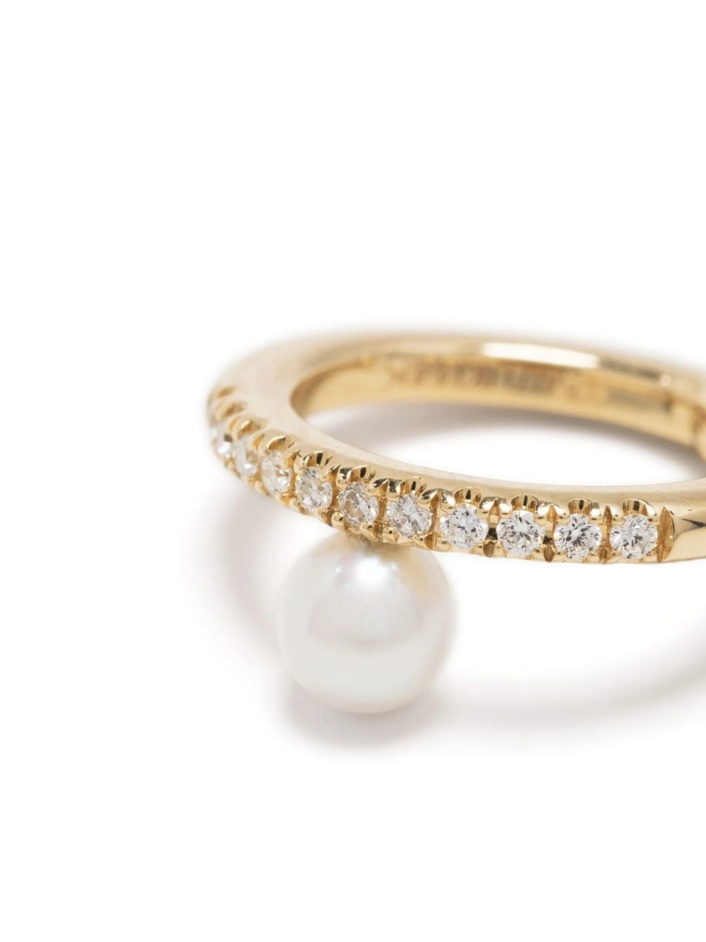 14kt yellow gold Sea of Beauty diamond and pearl ear cuff