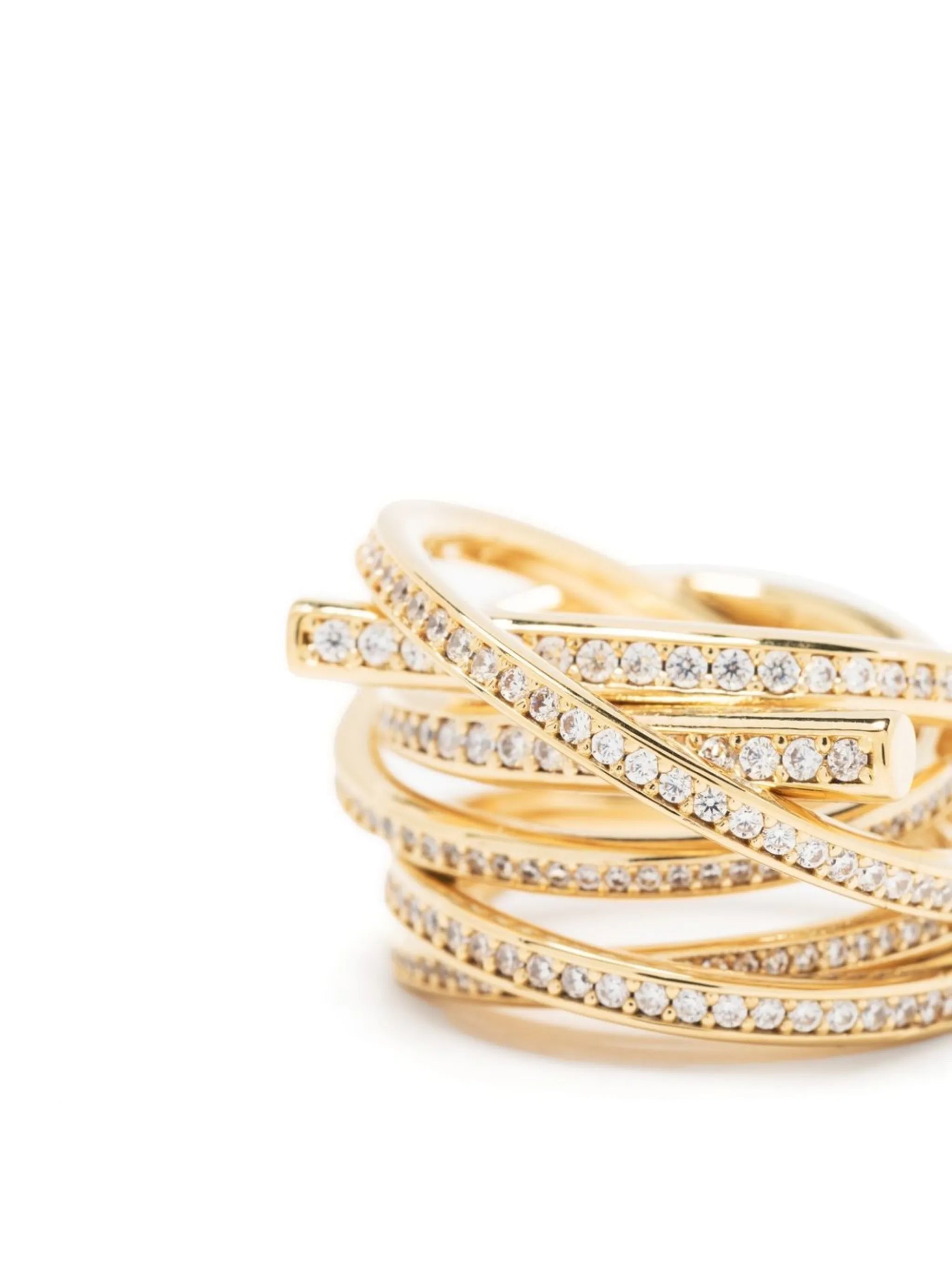 all-over crystal-embellished ring