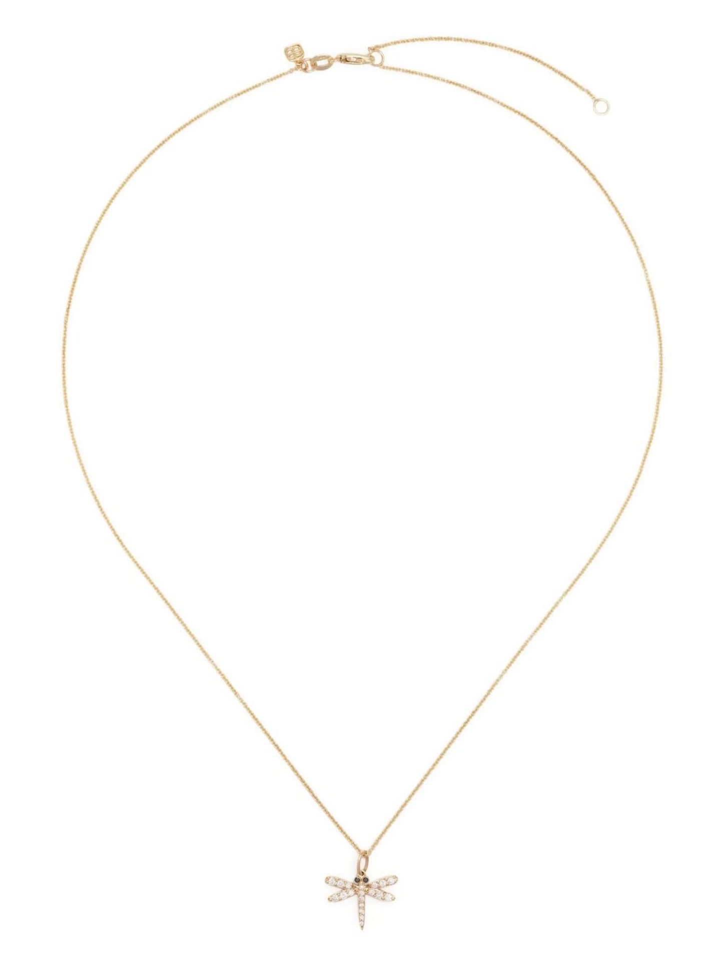 14kt yellow gold dragonfly charm necklace
