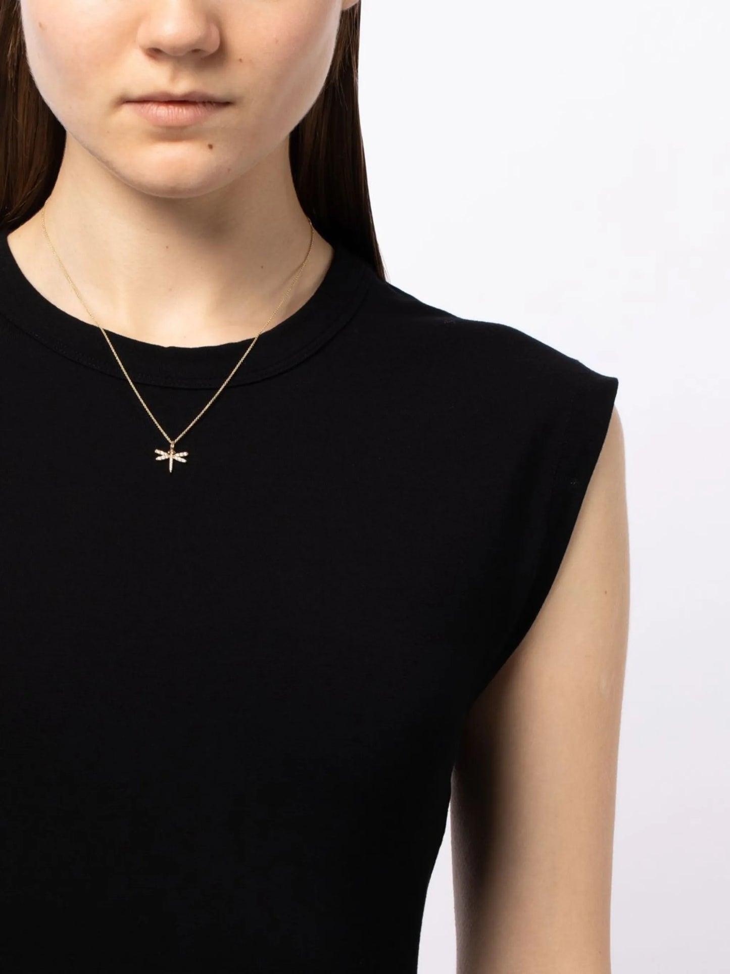 14kt yellow gold dragonfly charm necklace