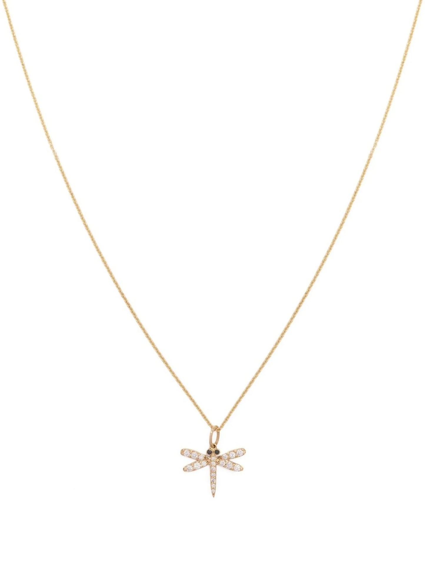 14kt yellow gold dragonfly charm necklace