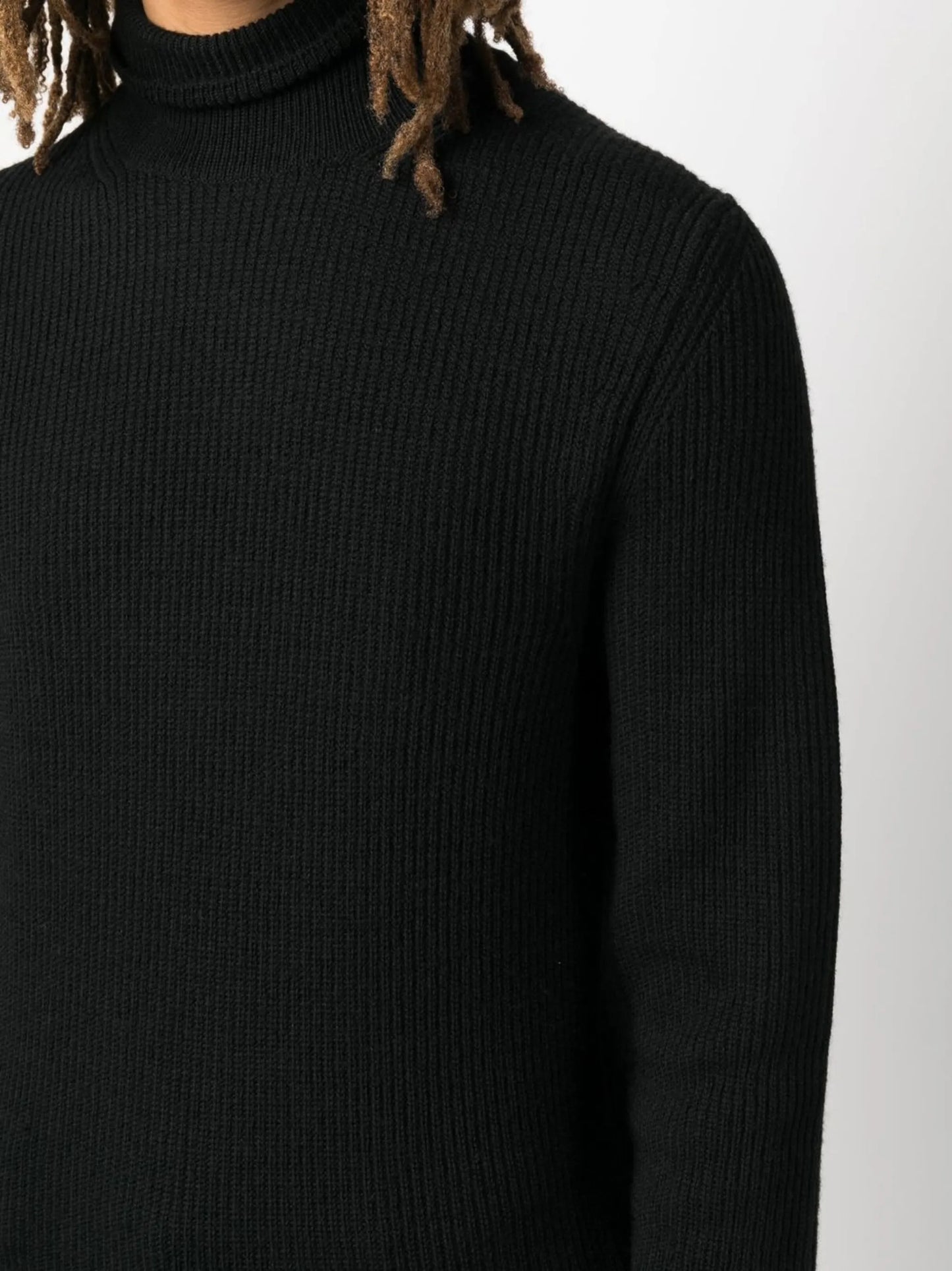 roll-neck ribbed-knit jumper
