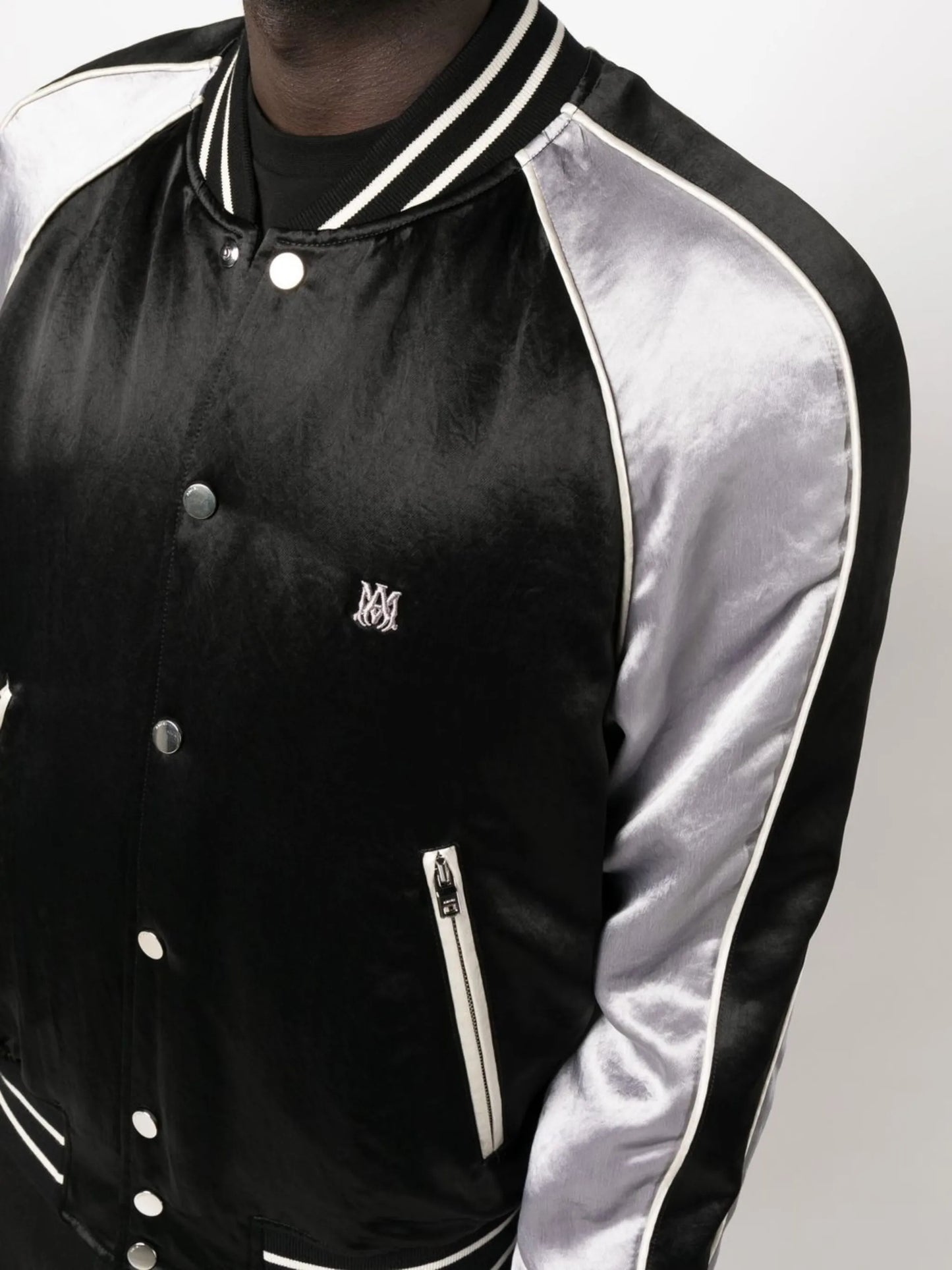 embroidered-logo bomber jacket