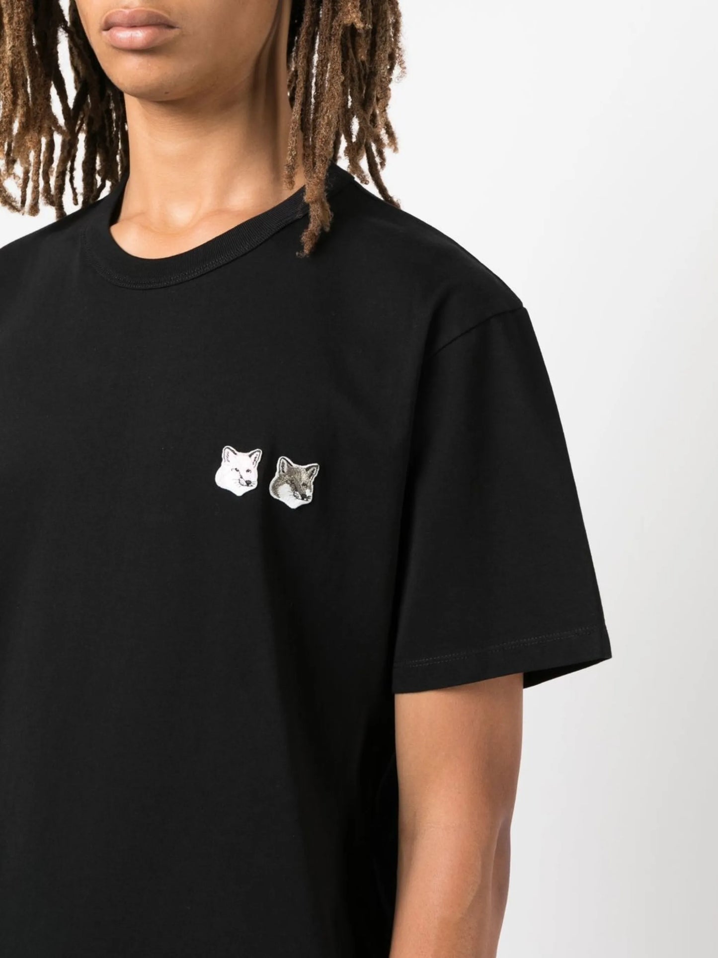 Double Fox Head-Patch cotton T-shirt