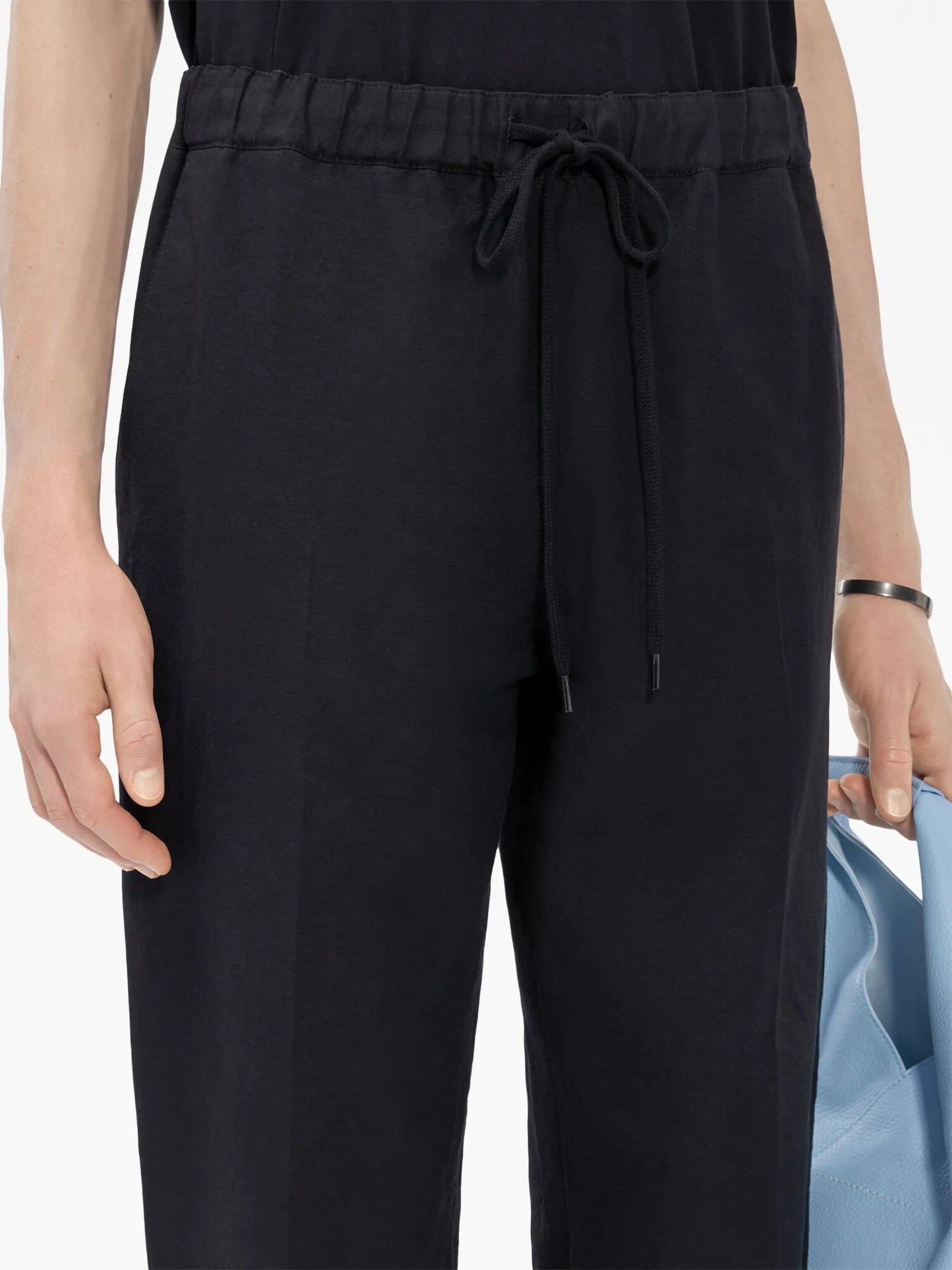 drawstring straight-leg trousers