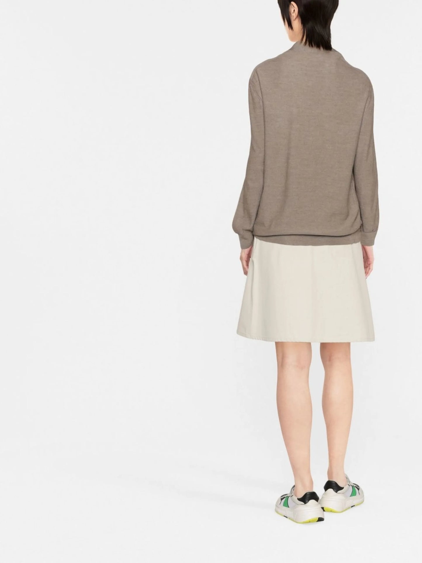 merino-blend button-front cardigan