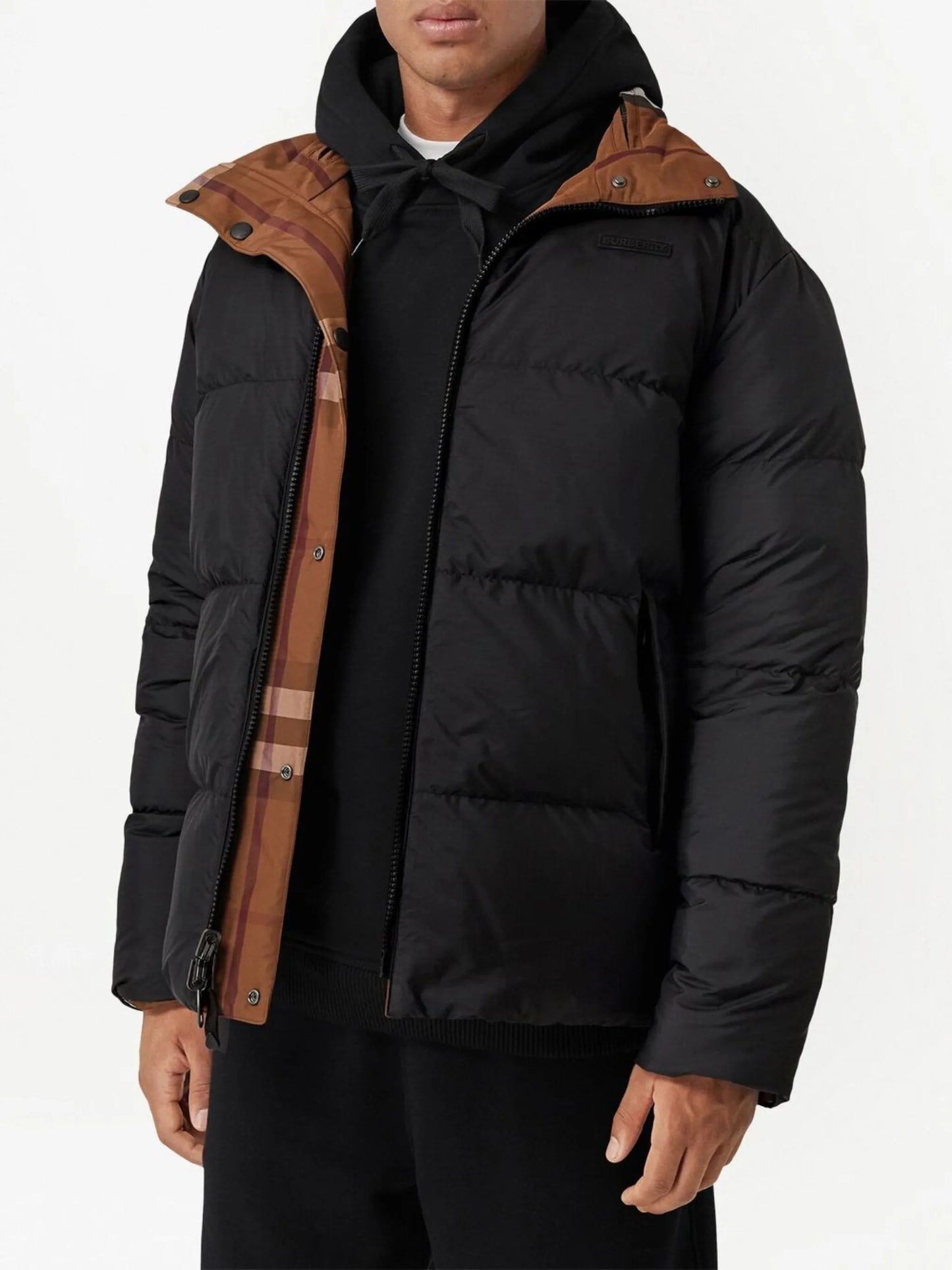 Vintage Check-pattern down jacket