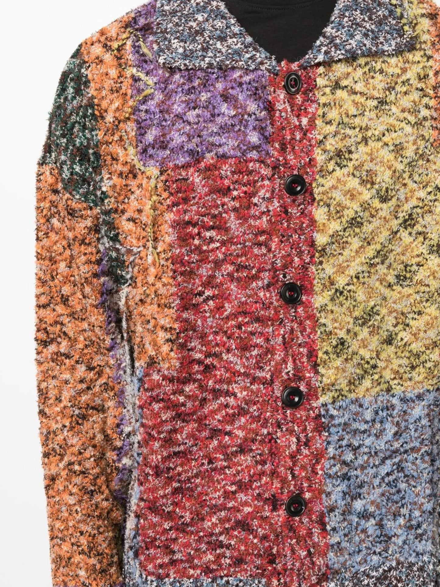 multi-panel long-sleeve cardigan