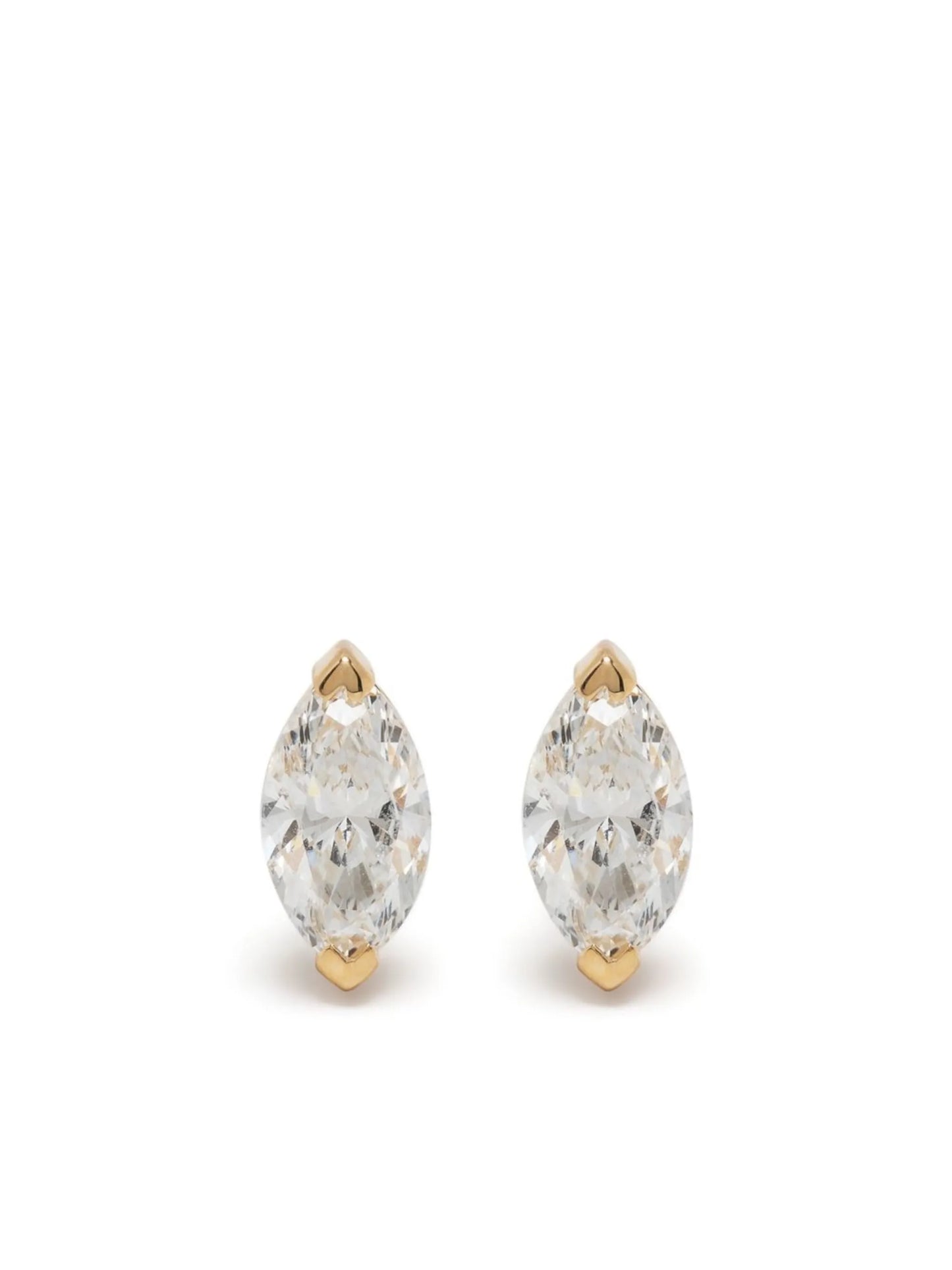 18K yellow gold diamond marquise studs