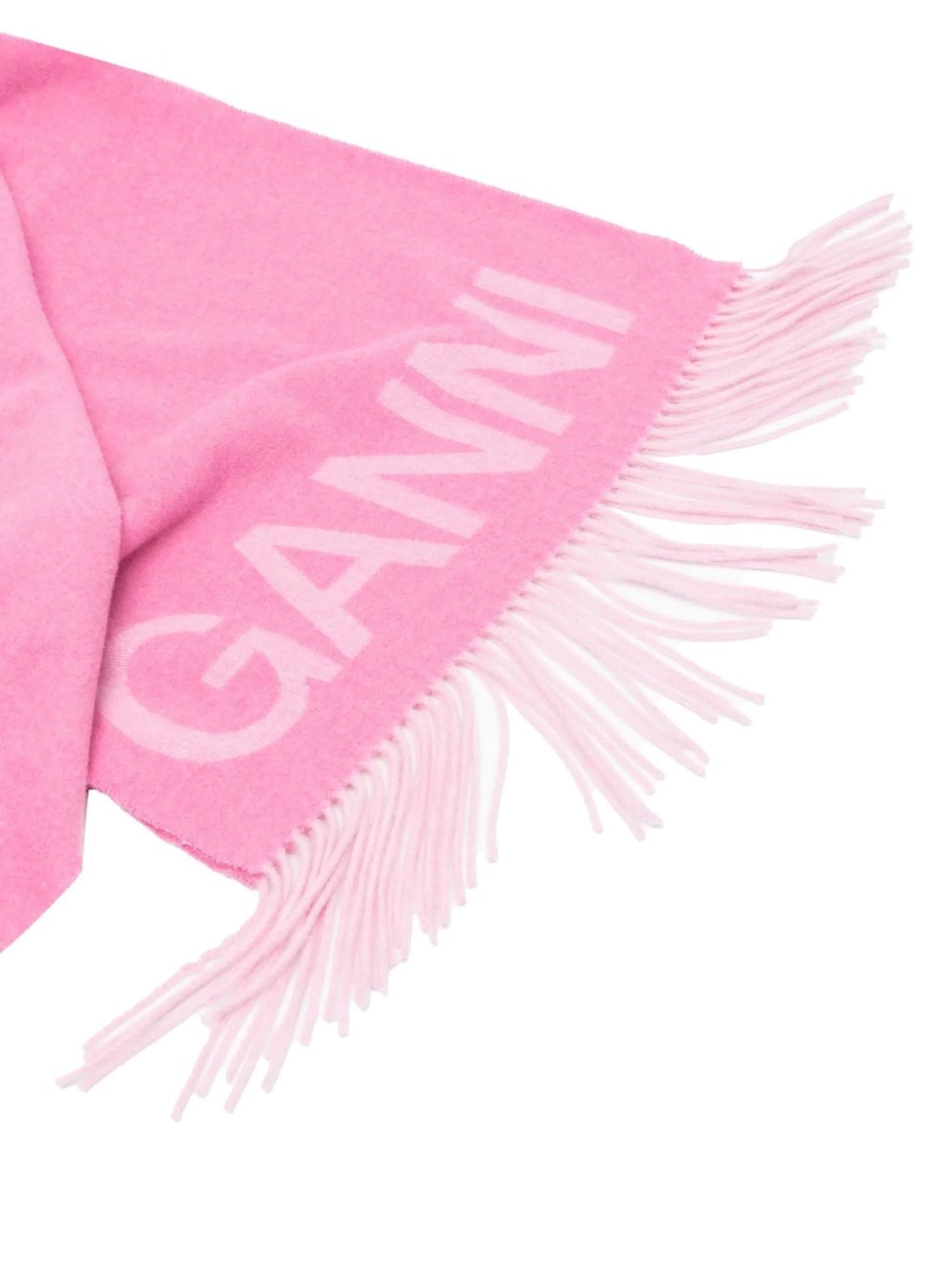 embroidered-logo fringed scarf