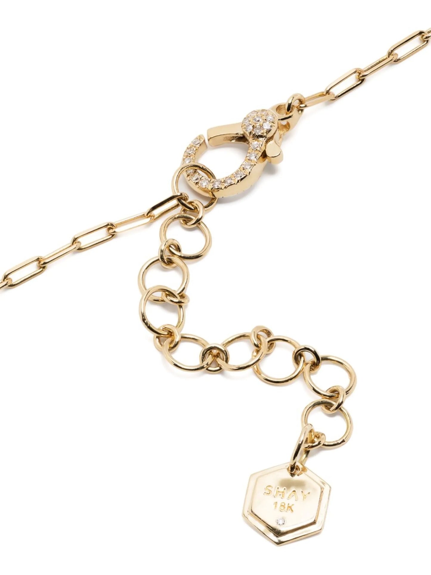 18kt yellow gold Mini Me diamond and emerald necklace